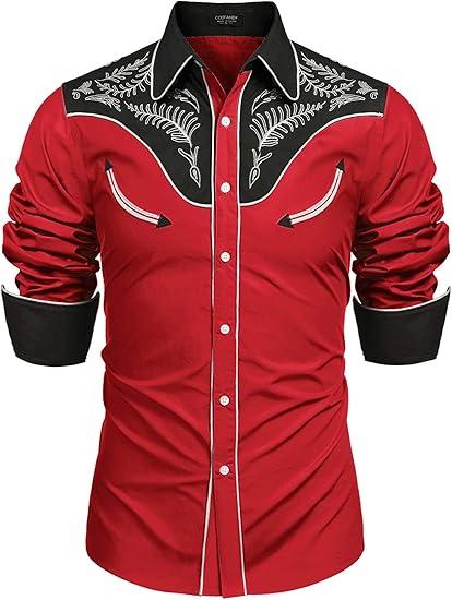 COOFANDY Men's Western Cowboy Shirt for Casual Style Lovers