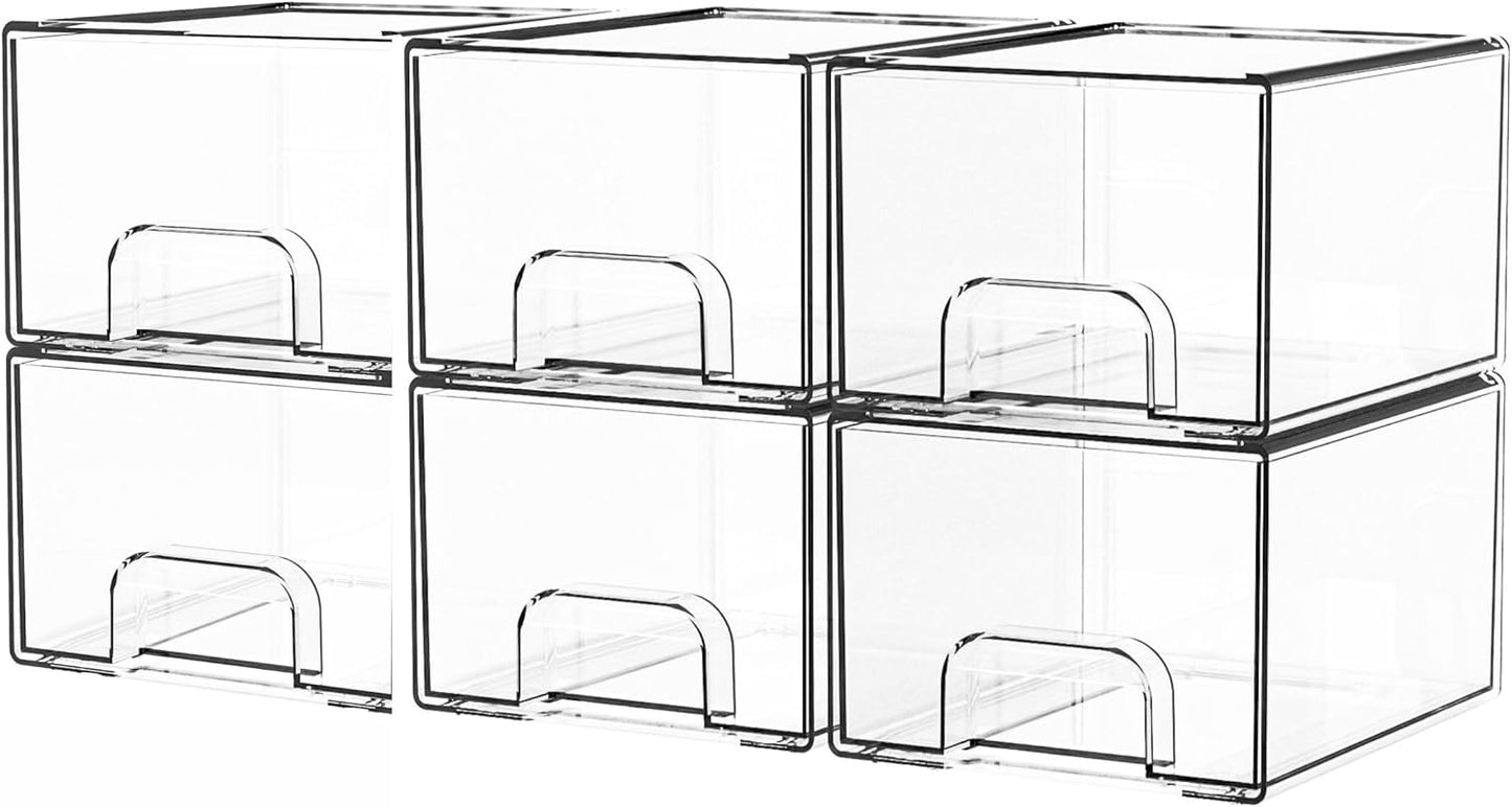 Yieach Clear Stackable Storage Drawers for Home Organization