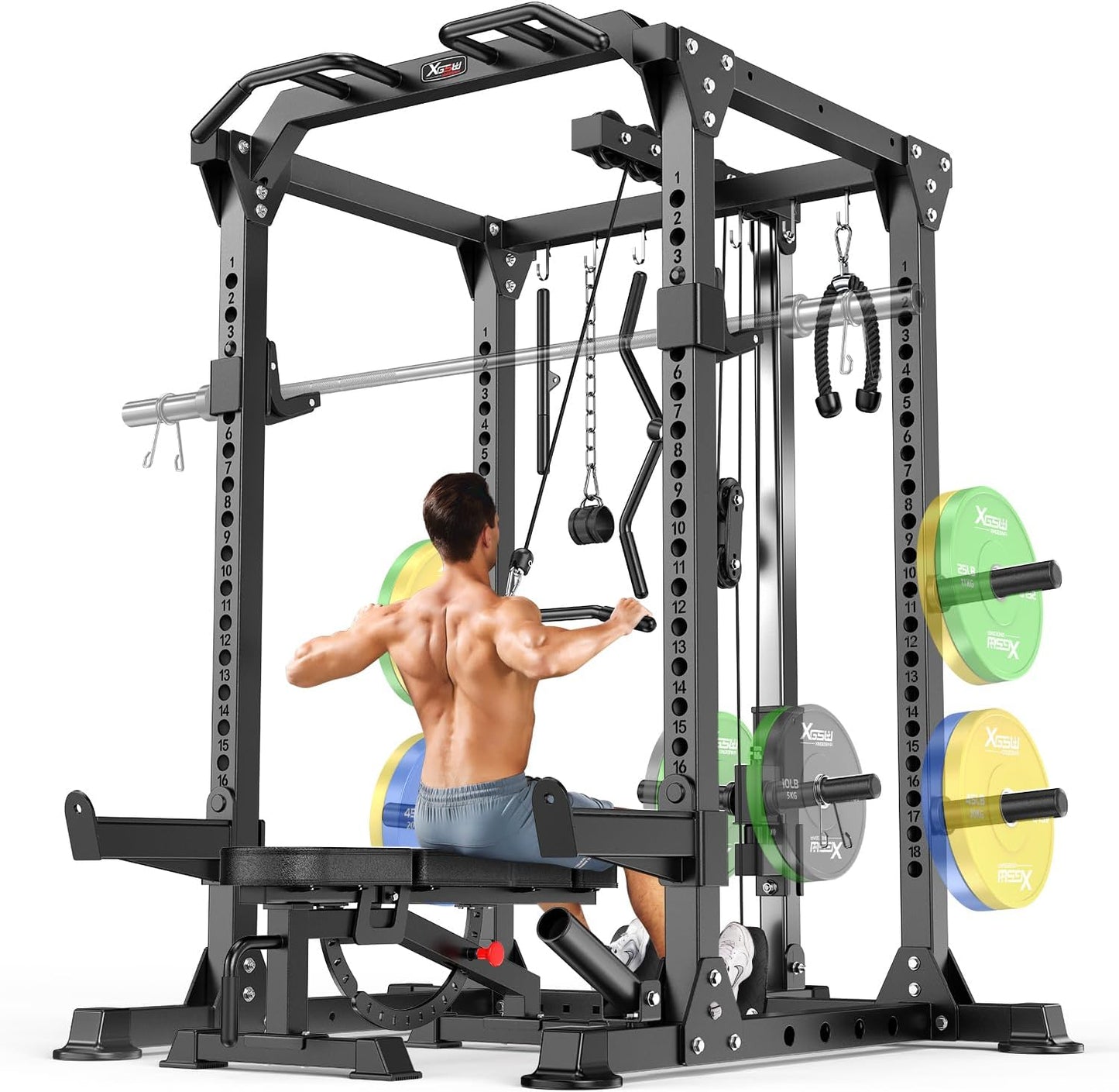 Multi-Function Power Rack with Cable System