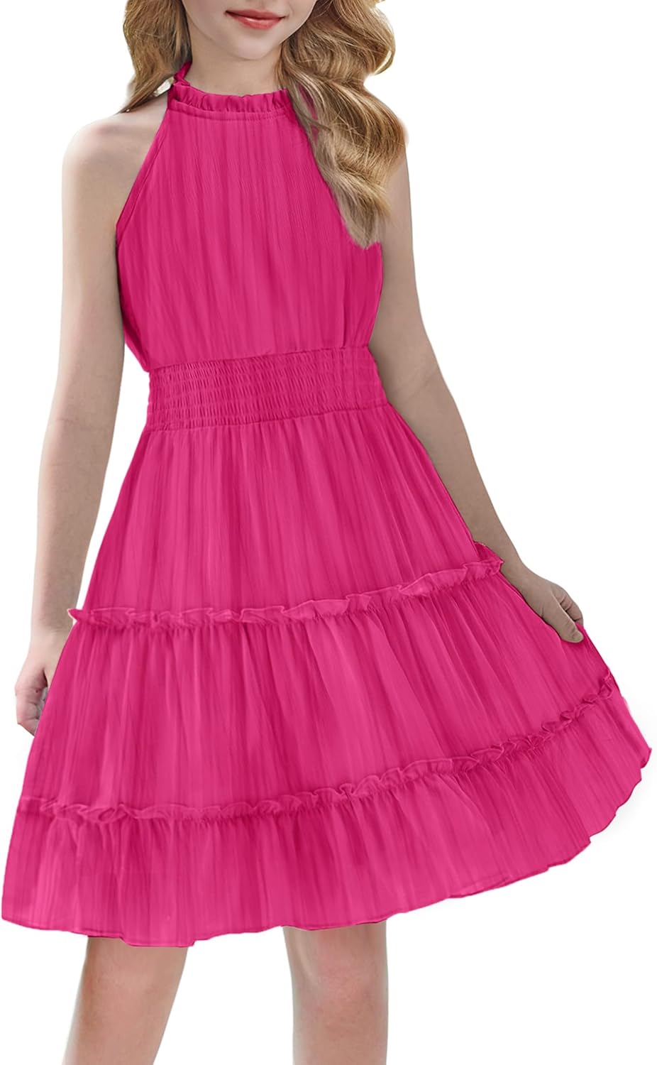 Arshiner Girls Halter Neck Sleeveless Dress for Summer Fun