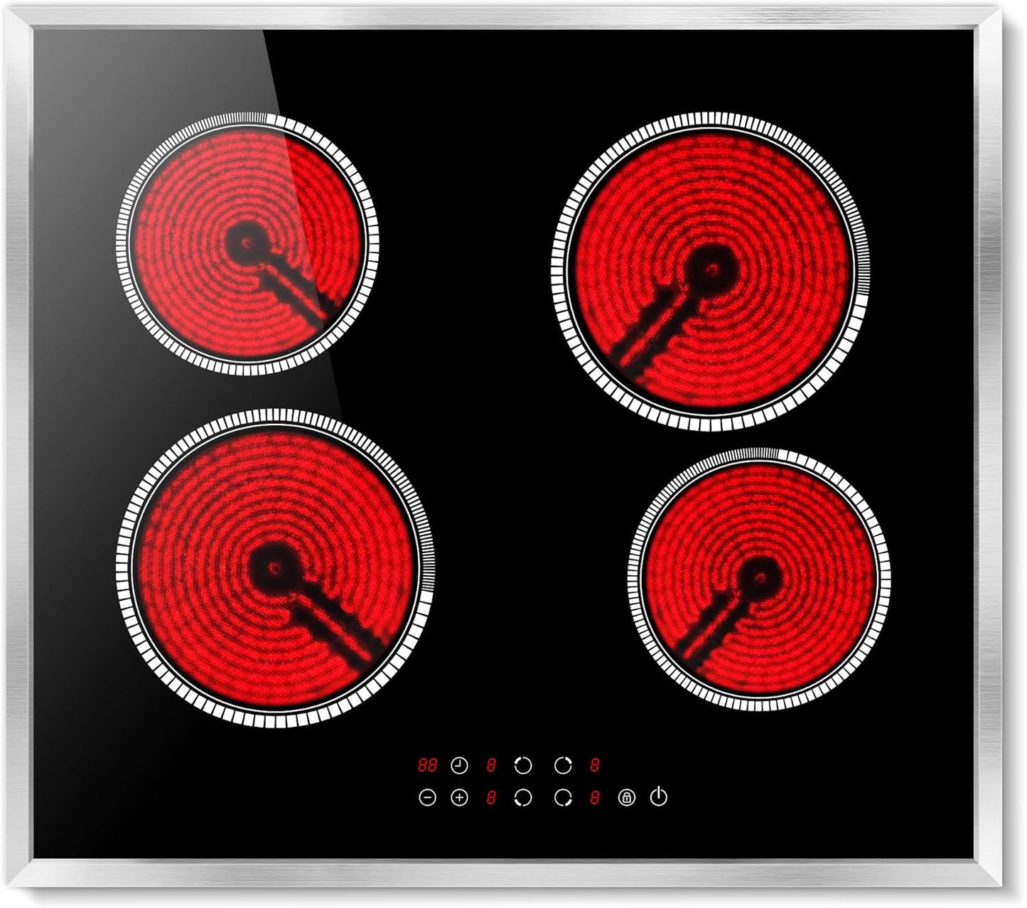 24 Inch Electric Cooktop with 4 Burners for Efficient Cooking