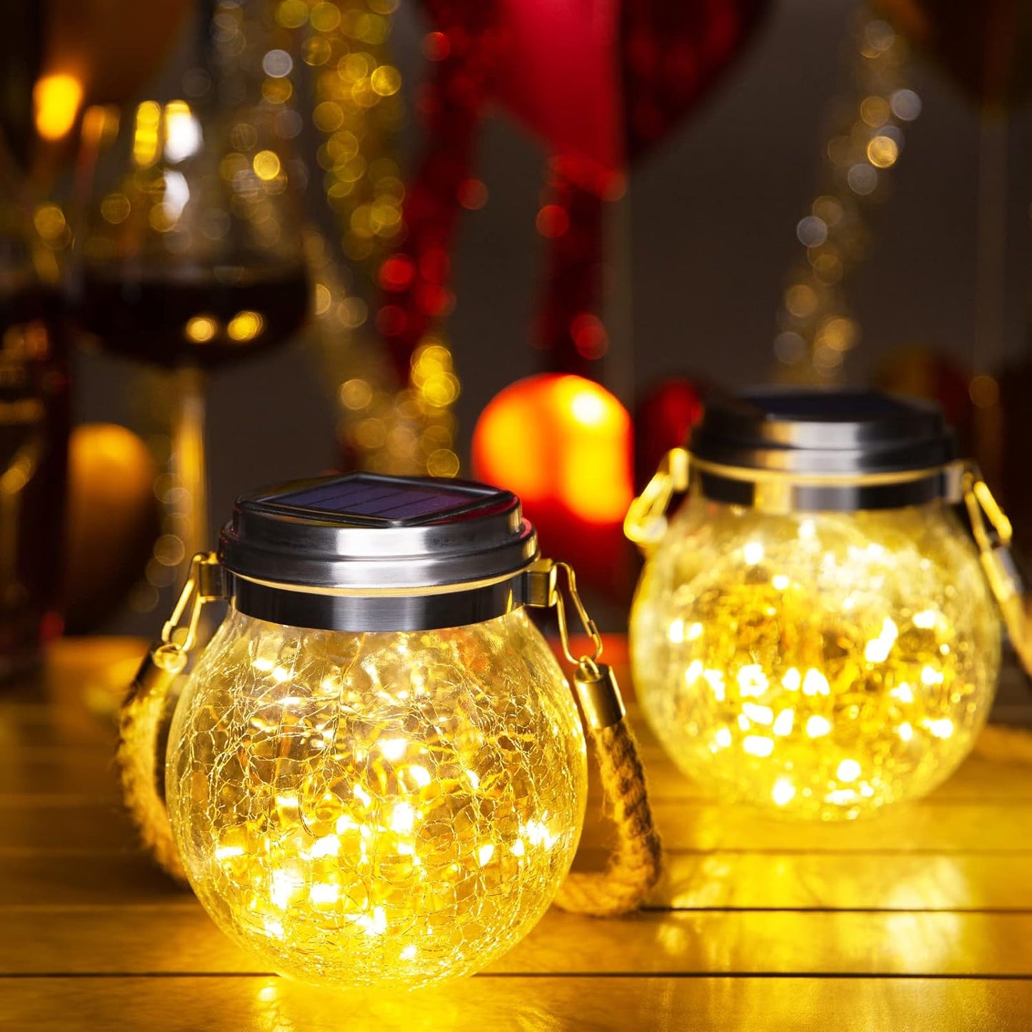ROSHWEY Solar Lanterns Outdoor Waterproof for Garden Decor
