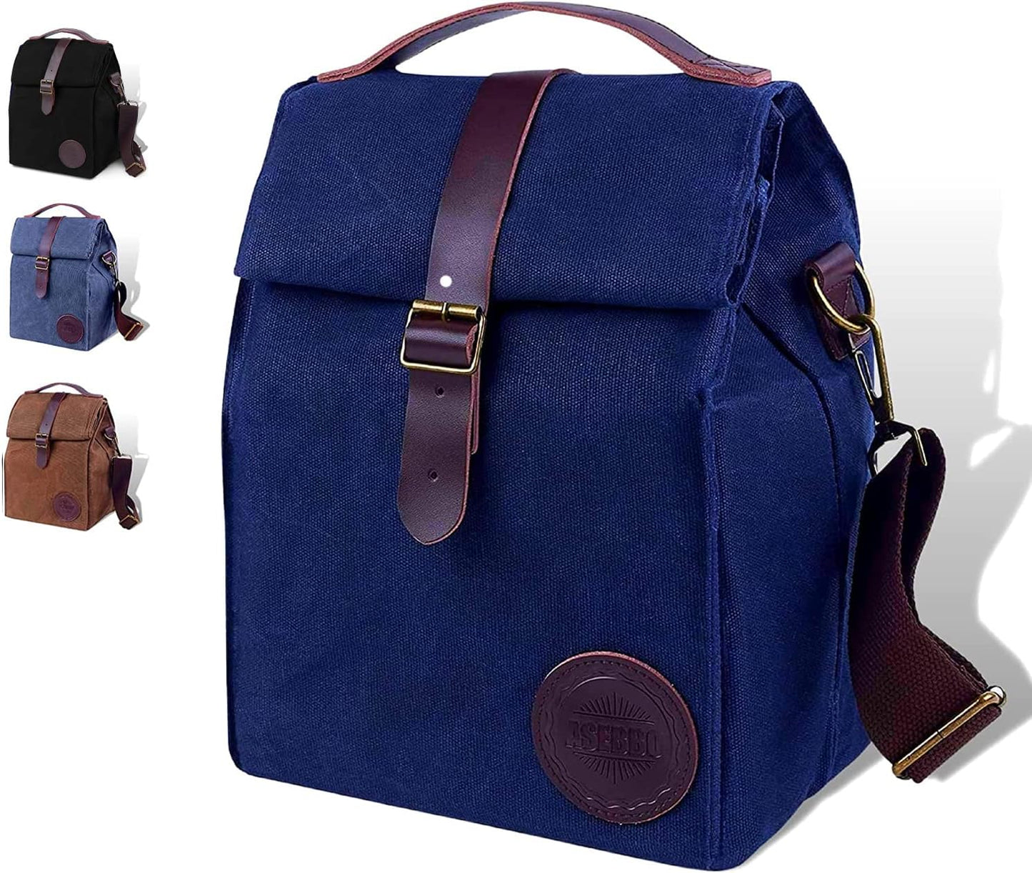 Insulated Blue Lunch Bag for Work, Picnic & Travel - Durable Design