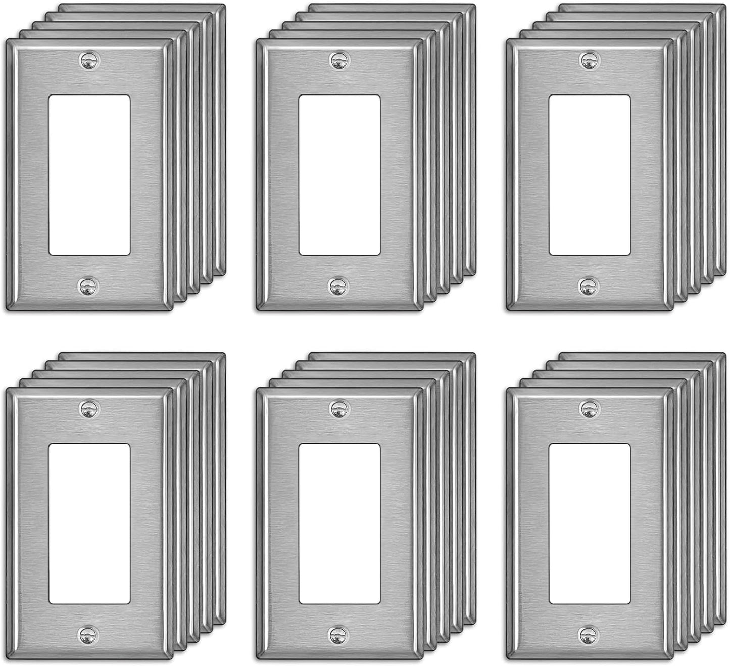 BESTTEN Stainless Steel Wall Plate for Decorator Switches, 30 Pack