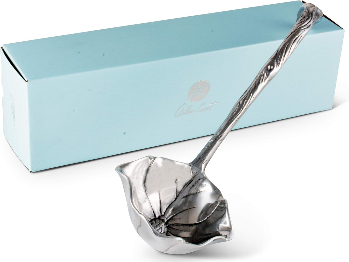 Elegant Aluminum Magnolia Pattern Serving Ladle for Soups & Punch