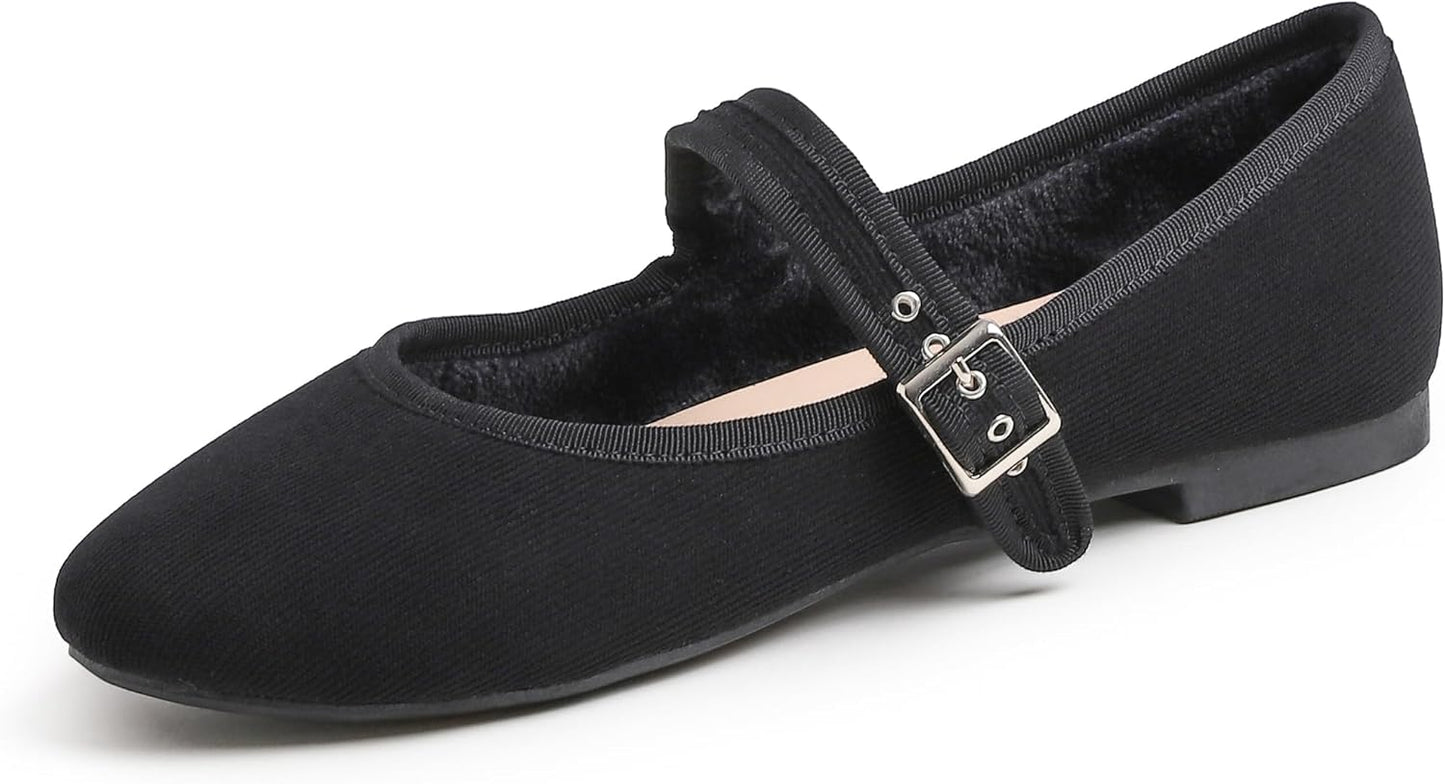 FEVERSOLE Women's Soft Cushion Extra Padded Mary Jane Flats