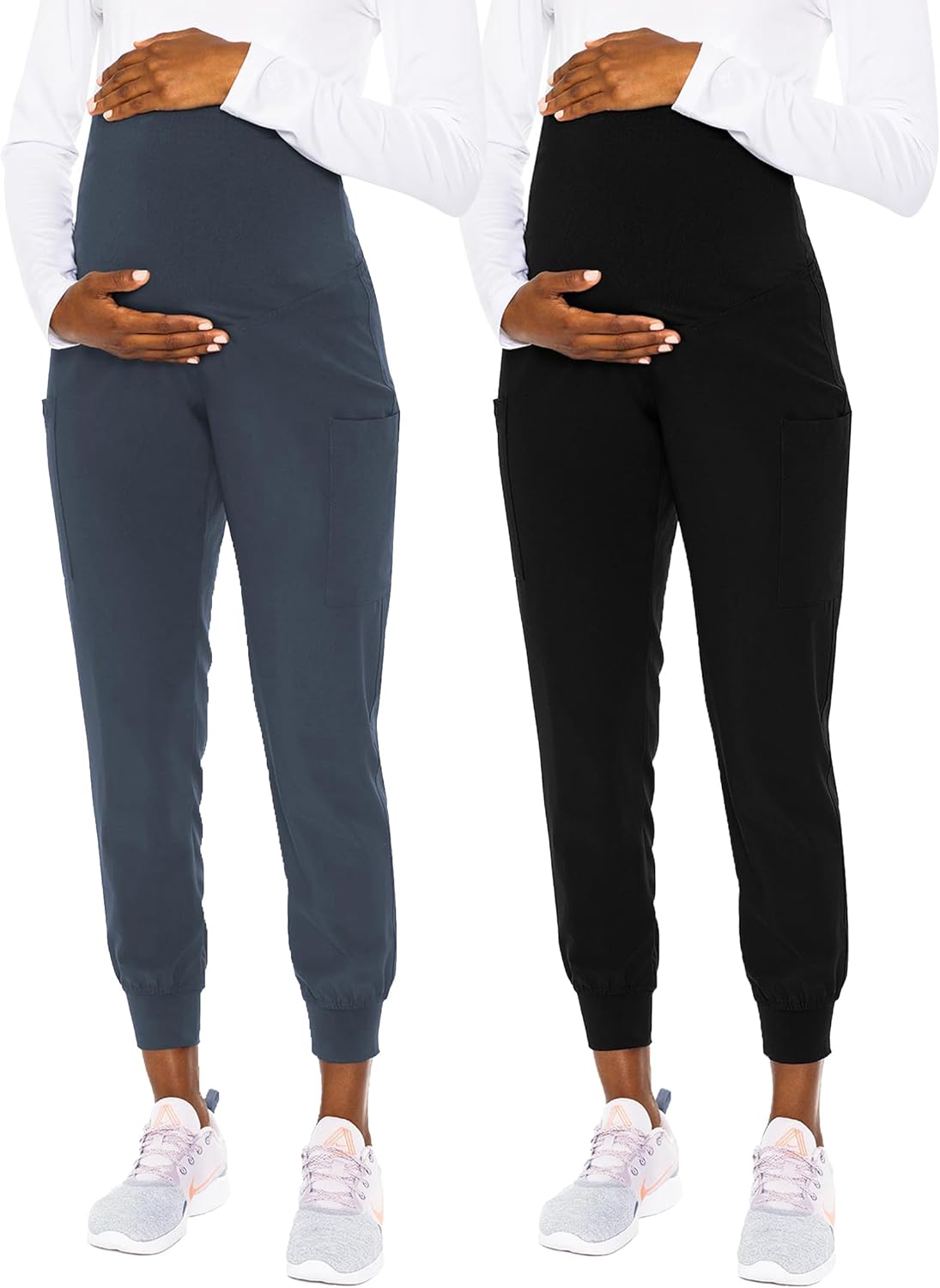 Med Couture Maternity Jogger Scrub Pants for Women with Pockets