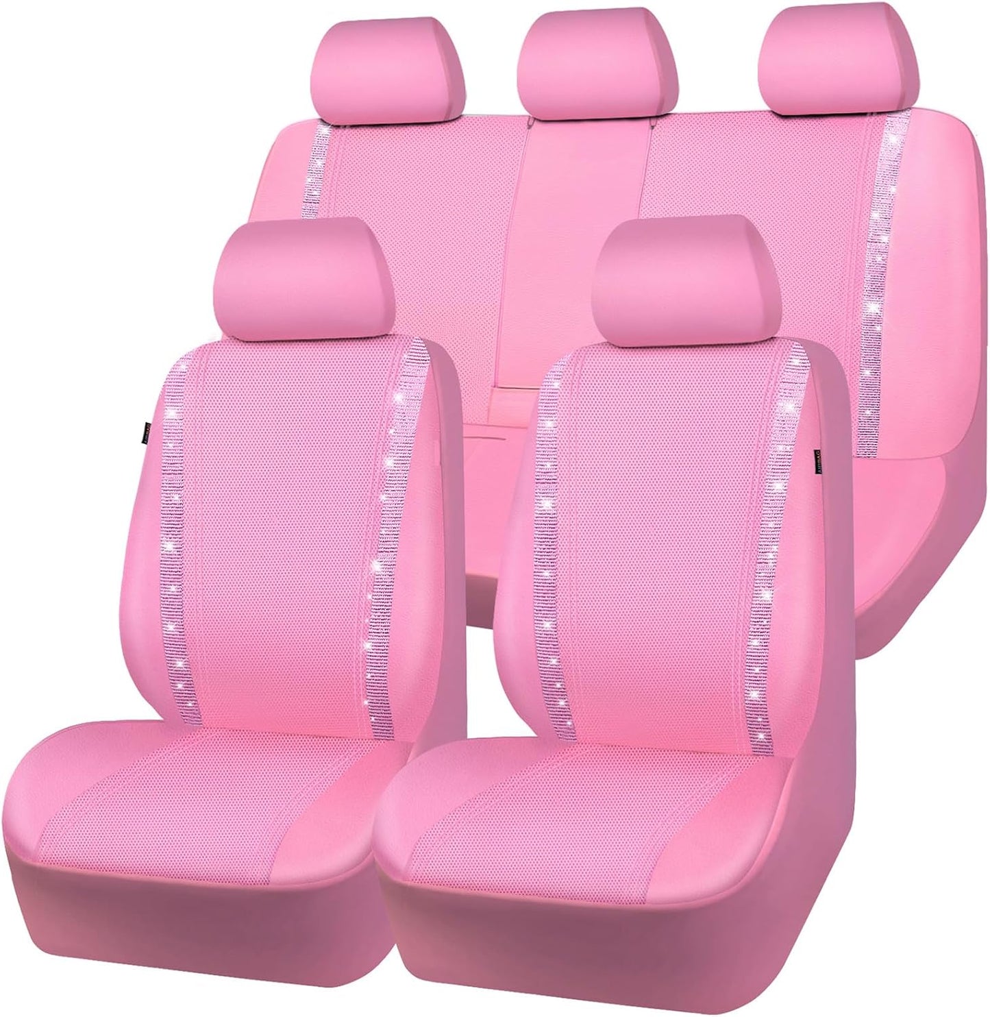 Bling Diamond Car Seat Covers Full Set for Women and Girls