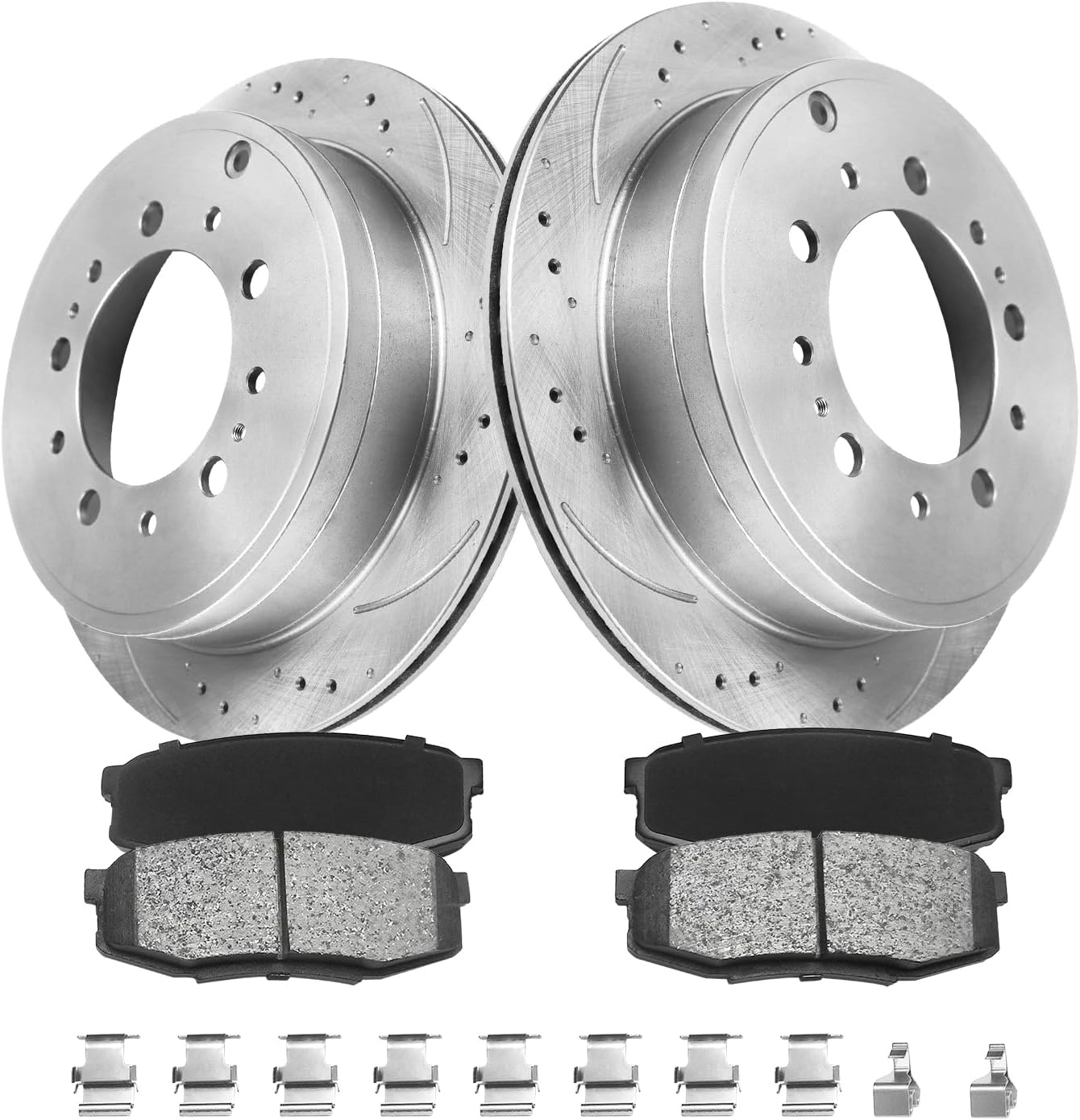 MOTOREVO Rear Brake Pads And Rotors Kit for Toyota Tundra