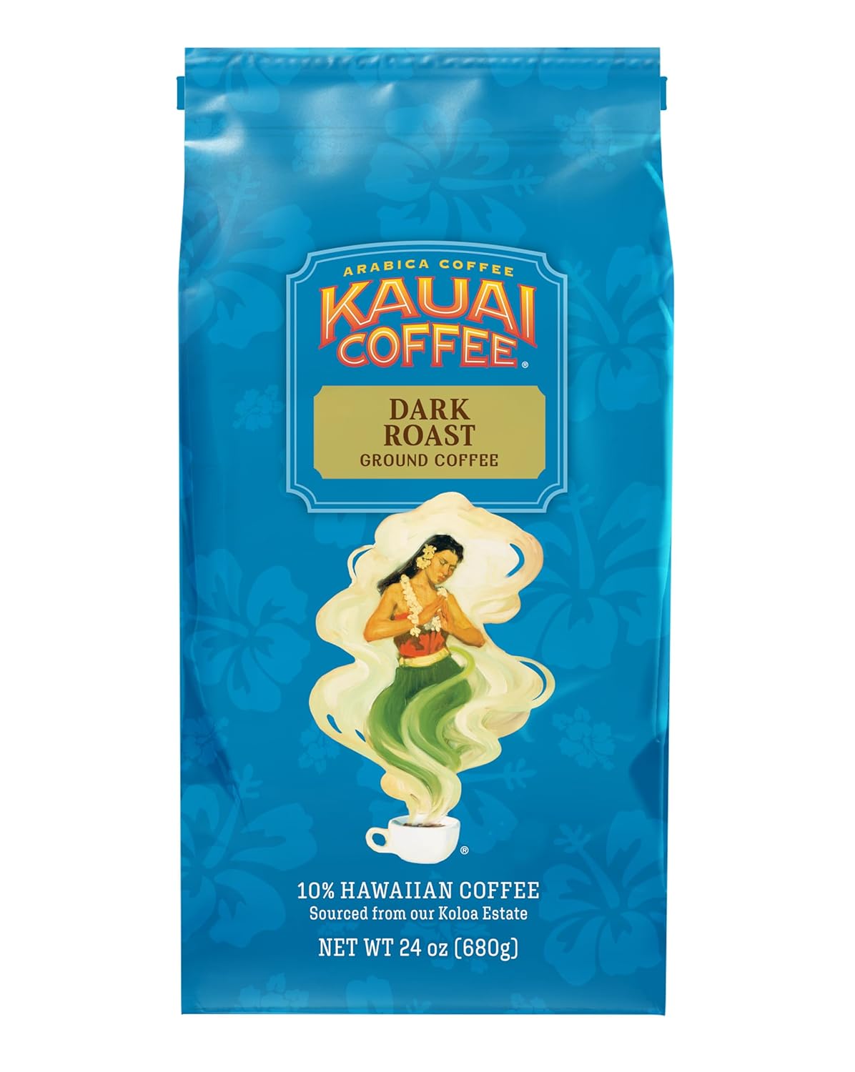 Kauai Coffee Dark Roast Ground - Bold Flavor 24 oz