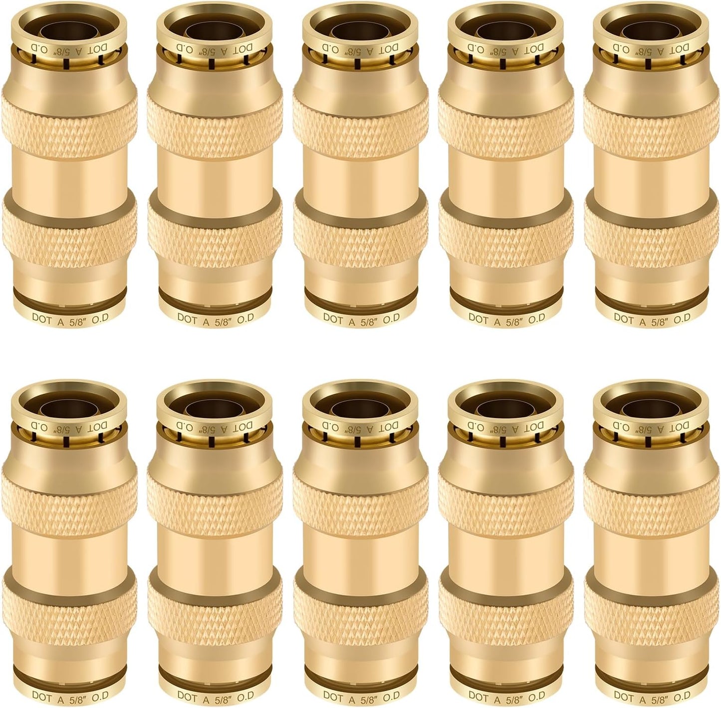 5/8 Inch Quick Push to Connect Brass Union Fittings for Air Lines