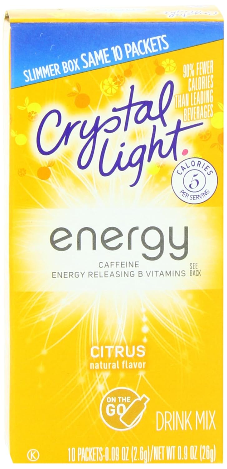 Crystal Light On The Go Energy Citrus Pack of 12 for Refreshing Taste