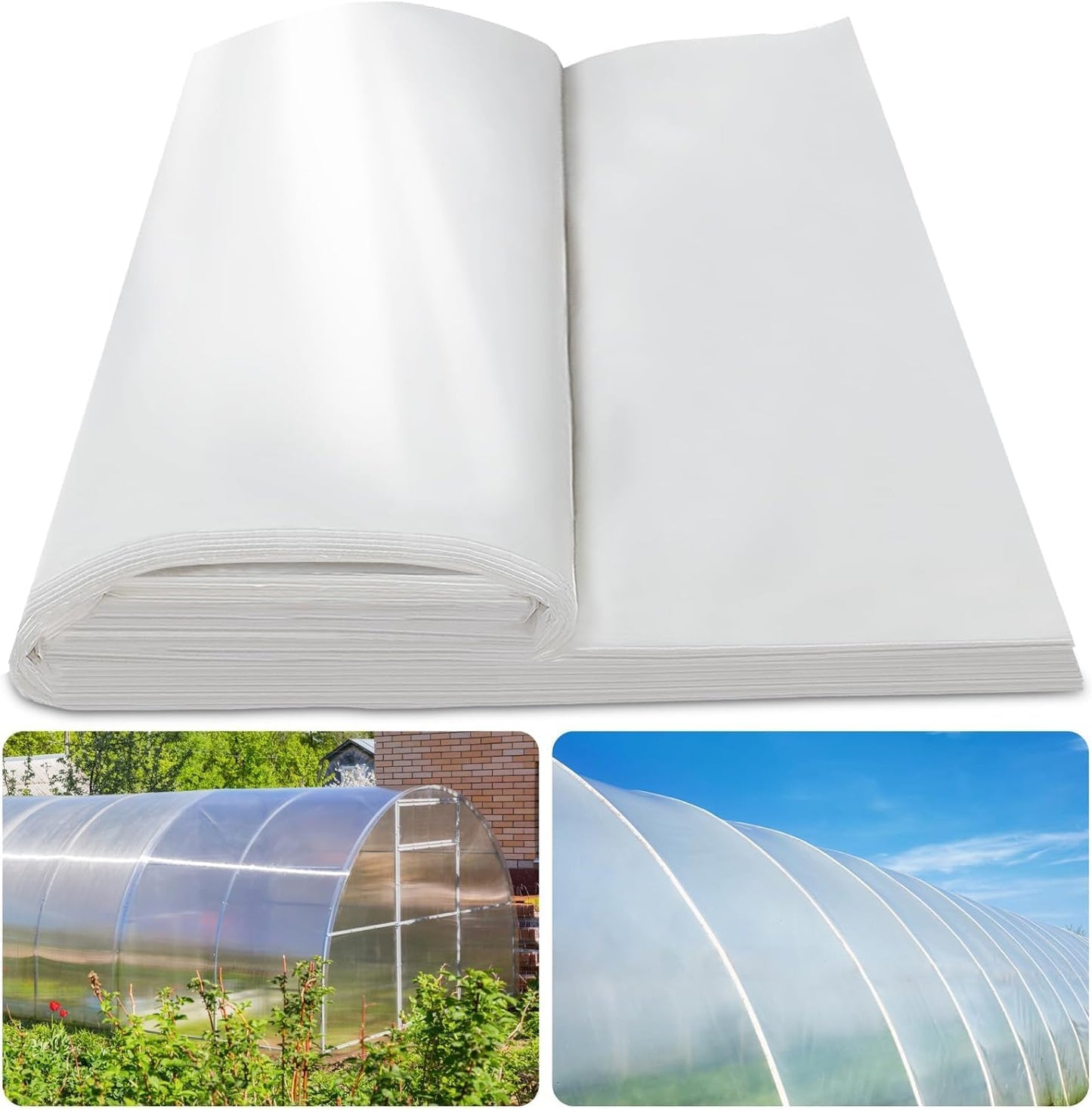 12x50 Ft Clear Greenhouse Film for Year-Round Plant Protection