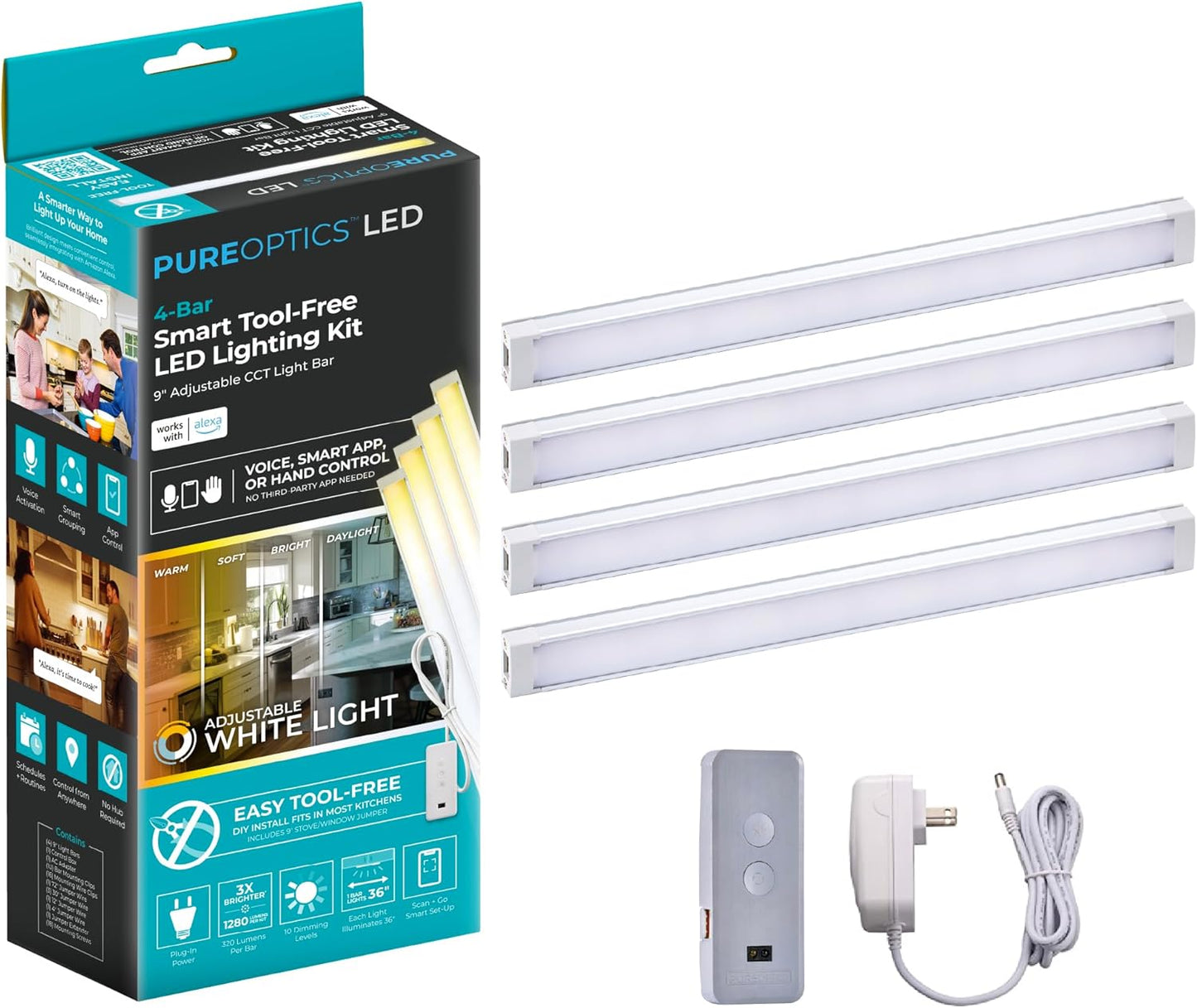 Smart LED Under Cabinet Lighting Kit with Motion Sensor and Dimming