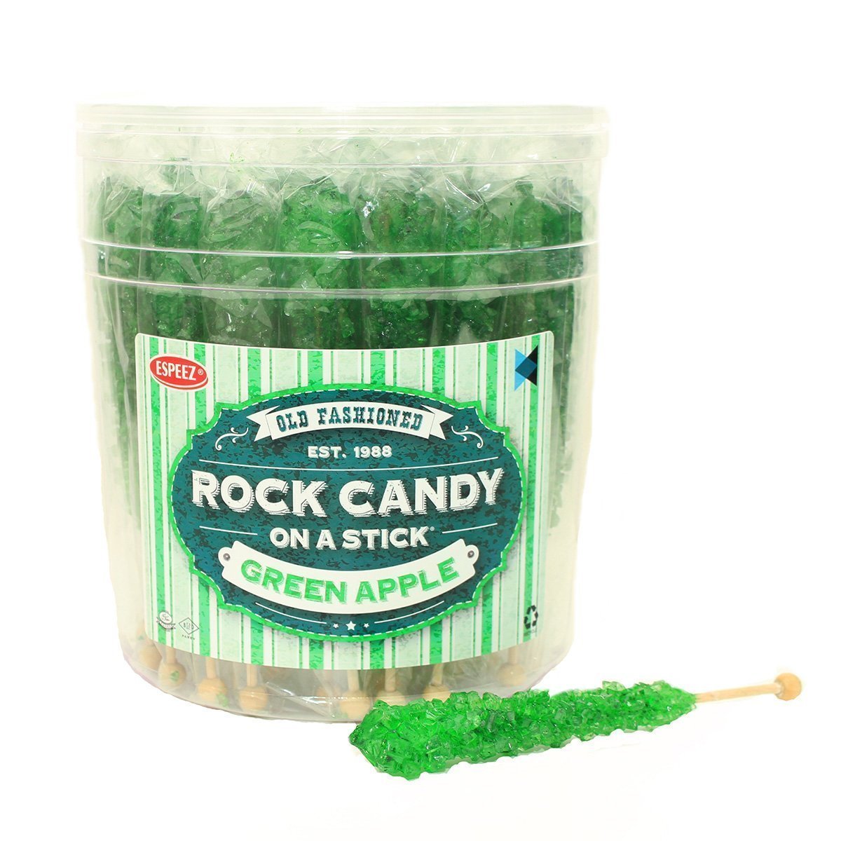 Extra Large Green Apple Rock Candy Sticks for Parties and Buffets