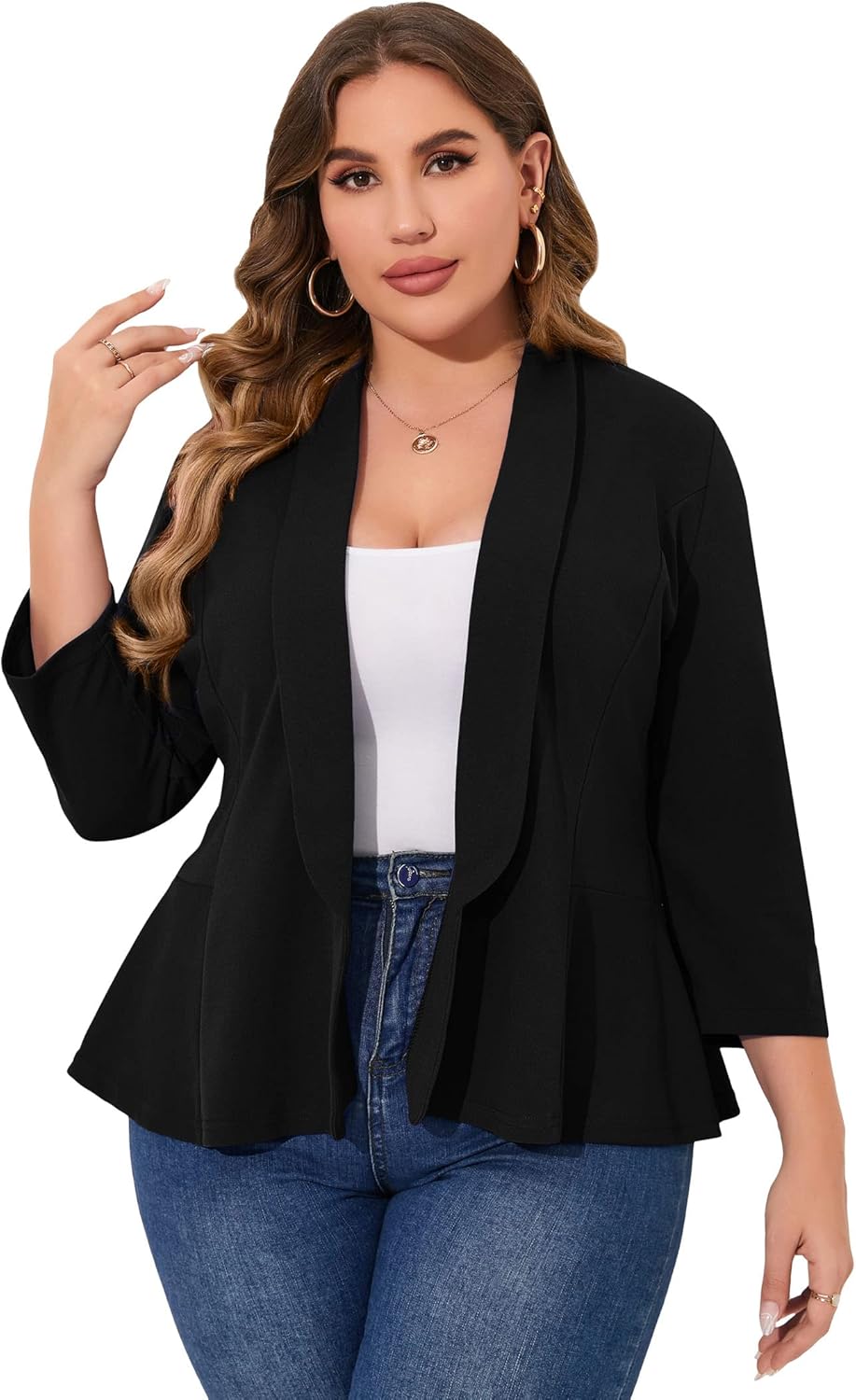 KOJOOIN Women Plus Size Casual Blazer for Every Occasion
