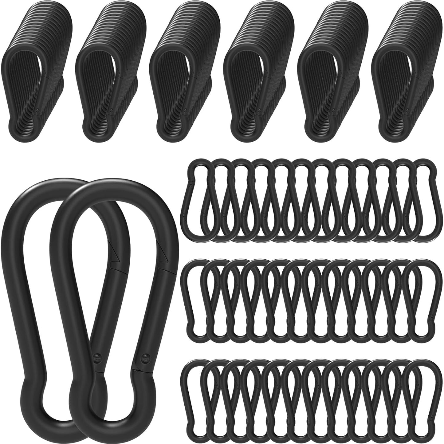 100Pcs 2.4 Inch Heavy Duty Carabiner Clip for Outdoor Use