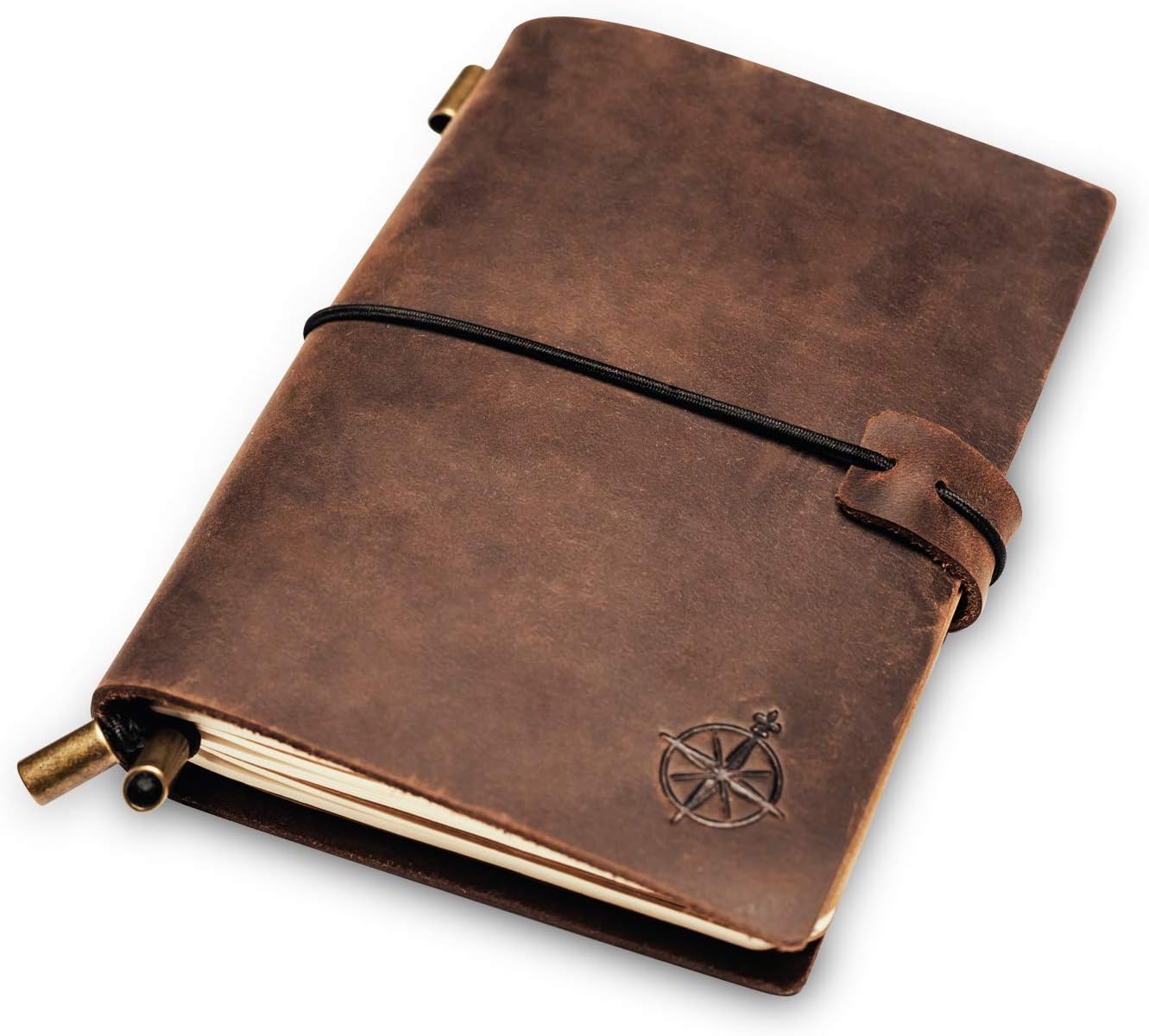 Wanderings Leather Pocket Notebook - Compact Travel Journal