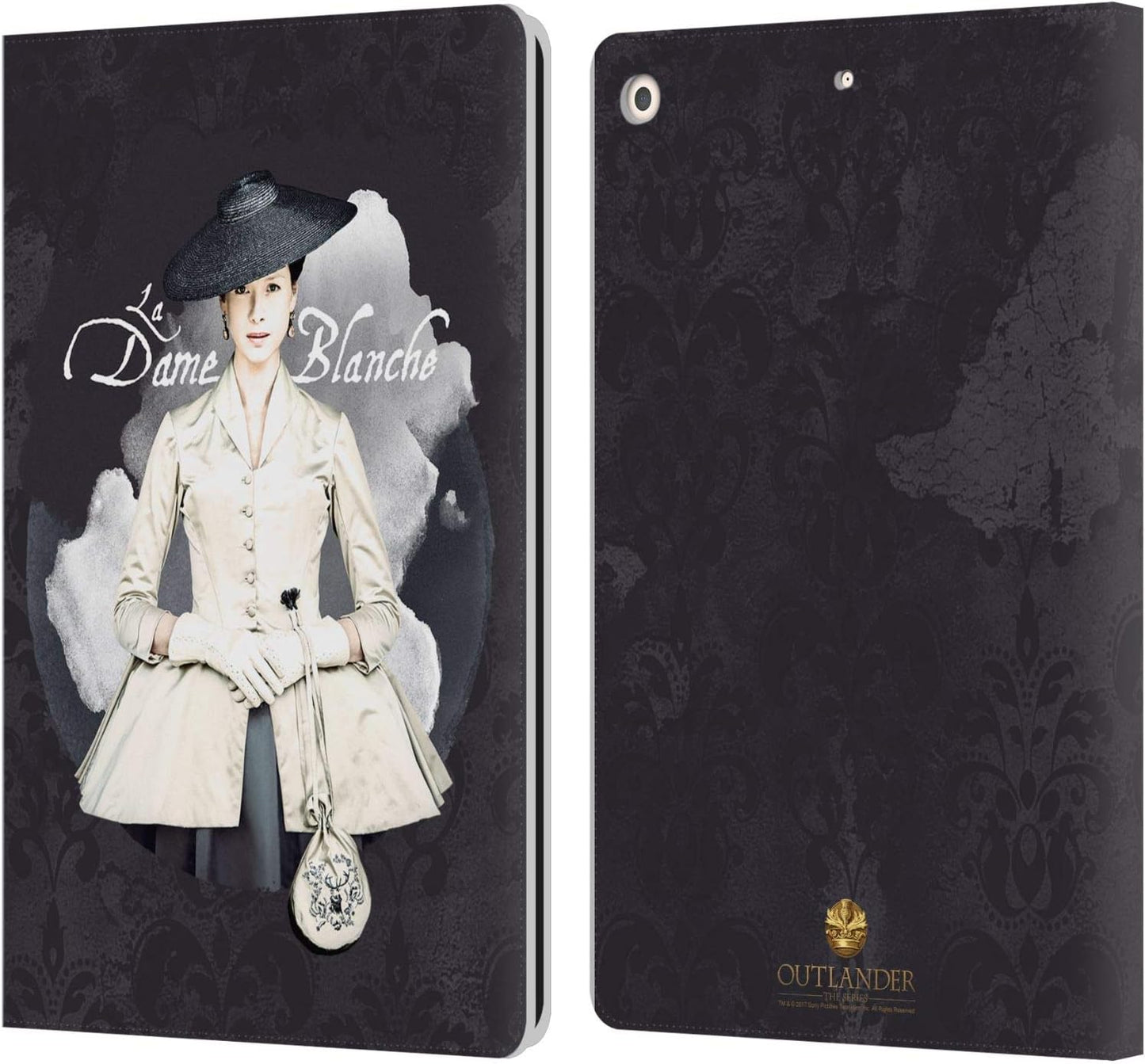 Outlander La Dame Blanche Portraits Leather Wallet Case for iPad