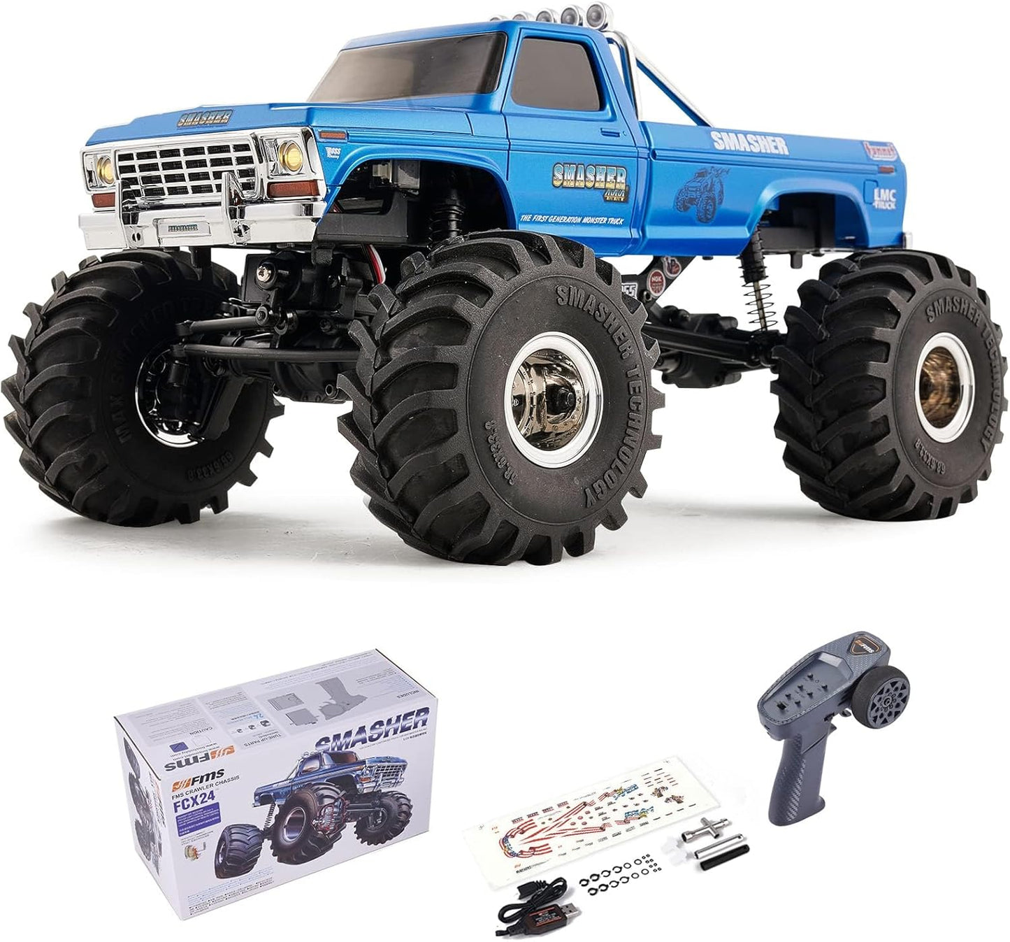 FCX24 FMS 1/24 Smasher Monster RC Crawlers for Adults