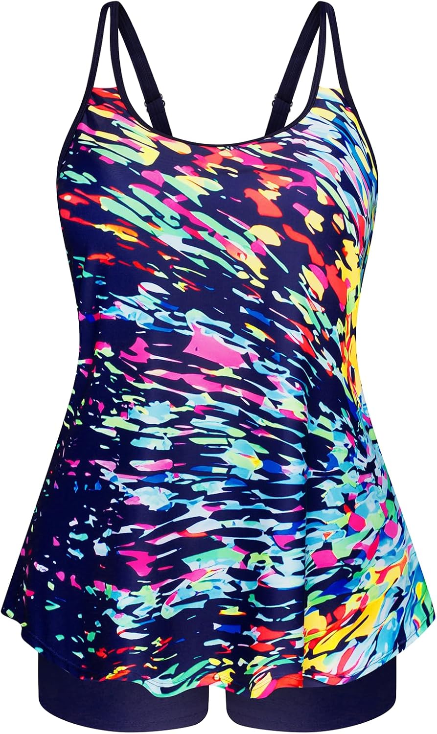 Hanna Nikole Womens Plus Size Tankini Swimsuit for Comfort