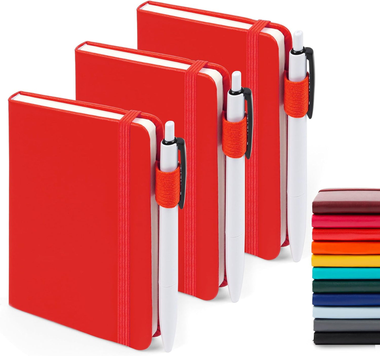 feela Red Pocket Journals Set with Pens