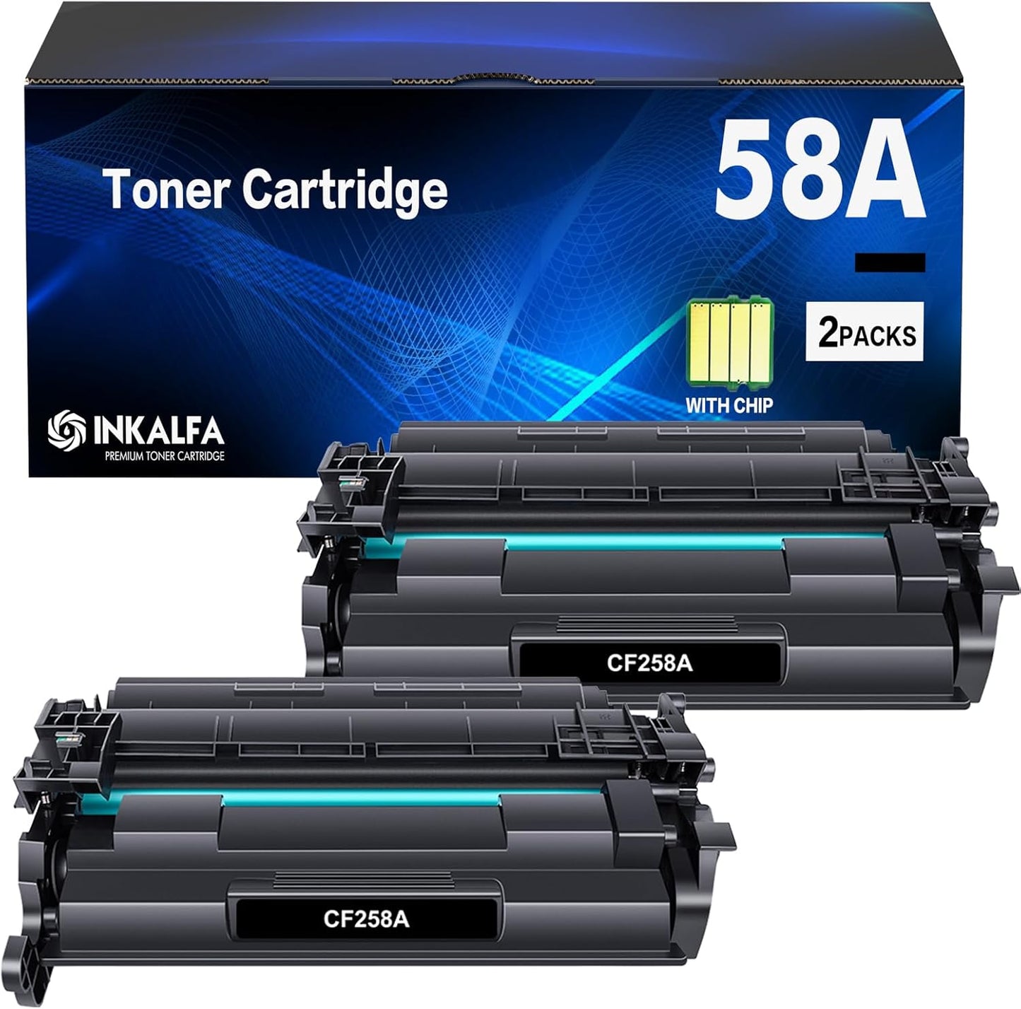 58A CF258A Toner Cartridge Black 2 Pack for HP Printers