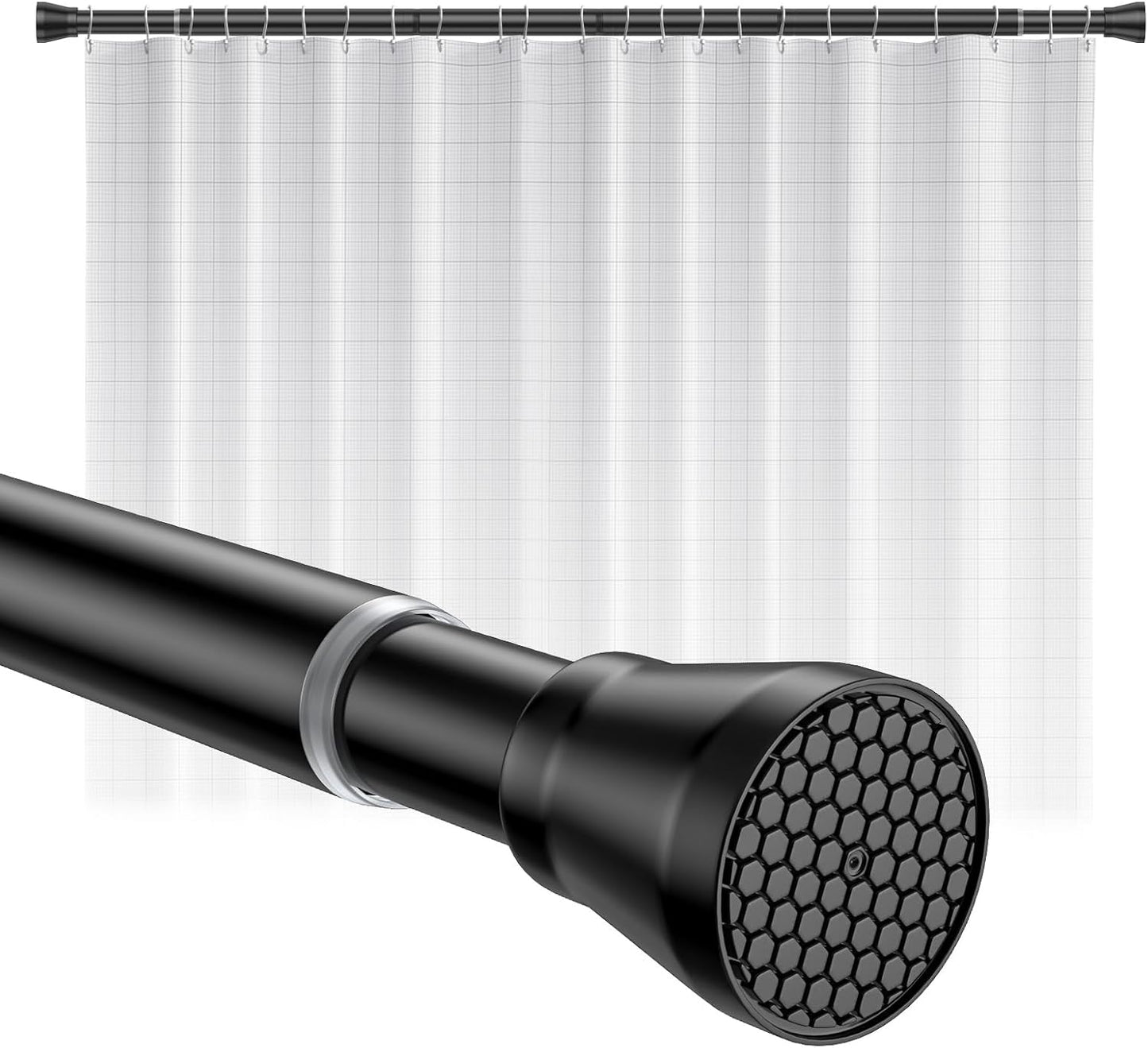 QINGYUN Adjustable Tension Shower Rod - No Drilling Required!