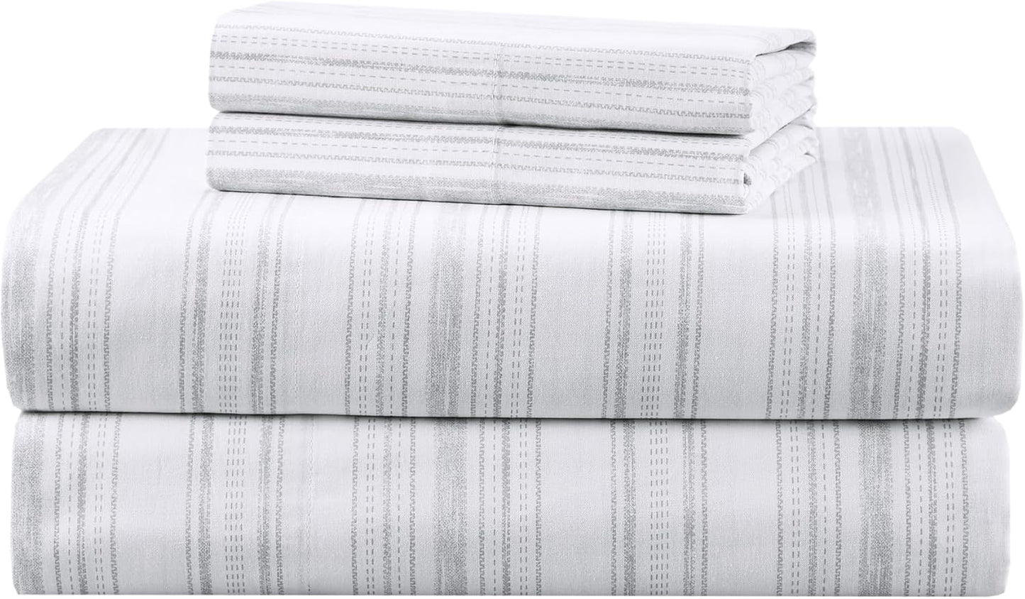 Comfort Spaces 100% Cotton Queen Sheets Set for All Seasons