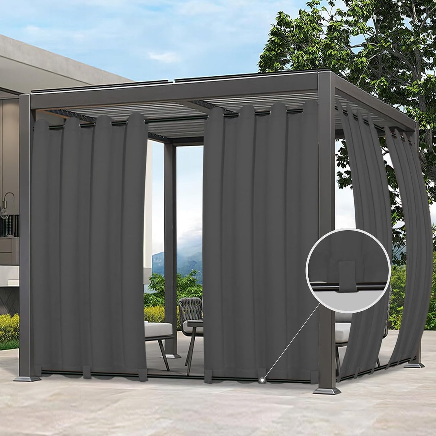 Easy-Going Outdoor Curtains for Patio, Gazebo, and Porch Use