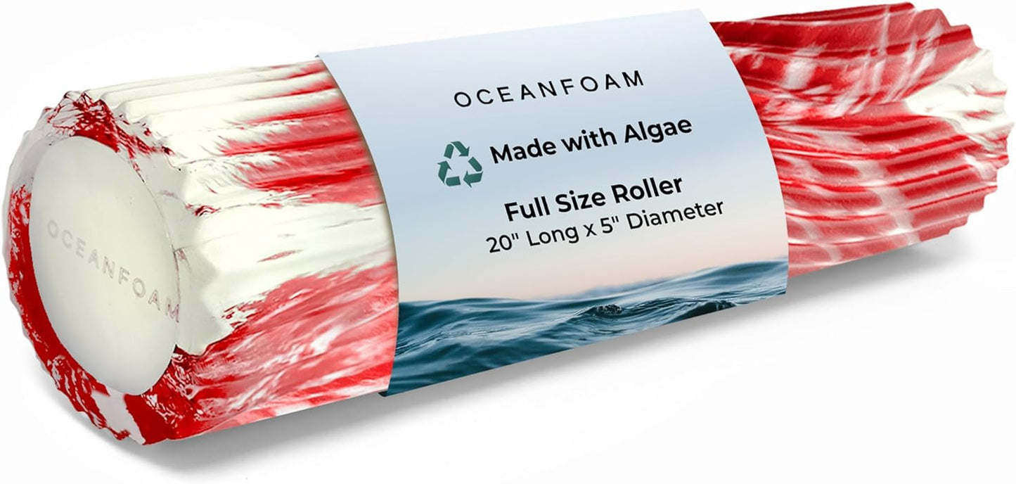 Oceanfoam Tidal Roller - Red Marbled Muscle Massage Foam Roller