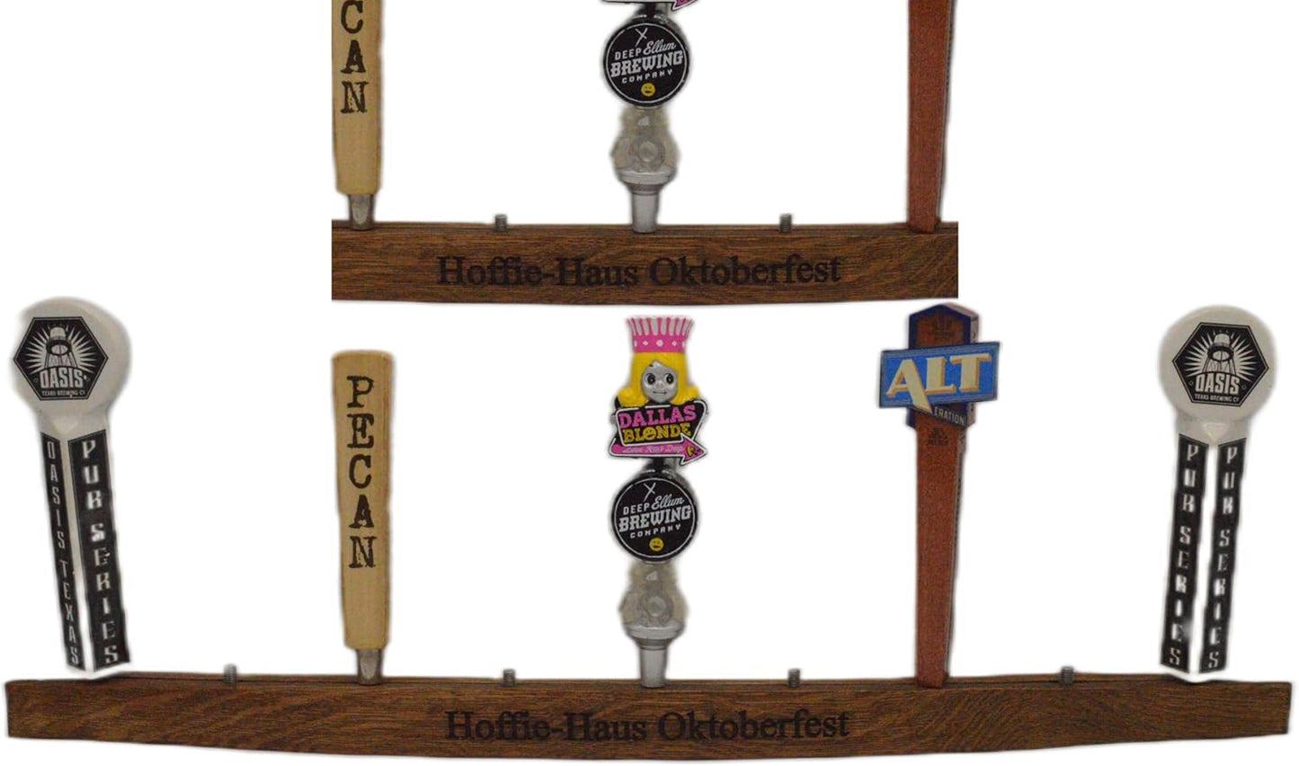 Personalized Engraved Oak Whiskey Barrel Beer Tap Display Unit