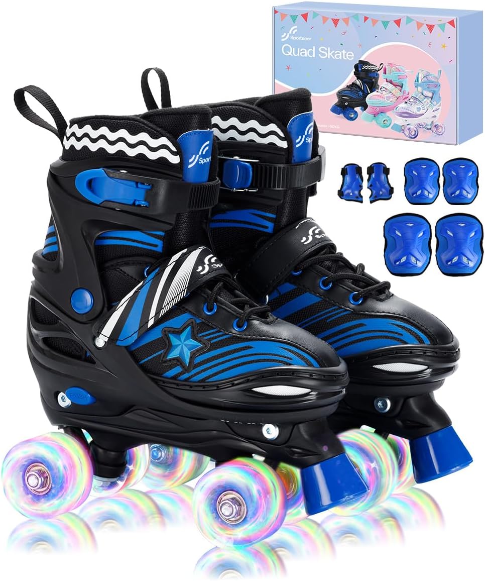 Sportneer Kids Roller Skates with Protective Gear Set for Fun