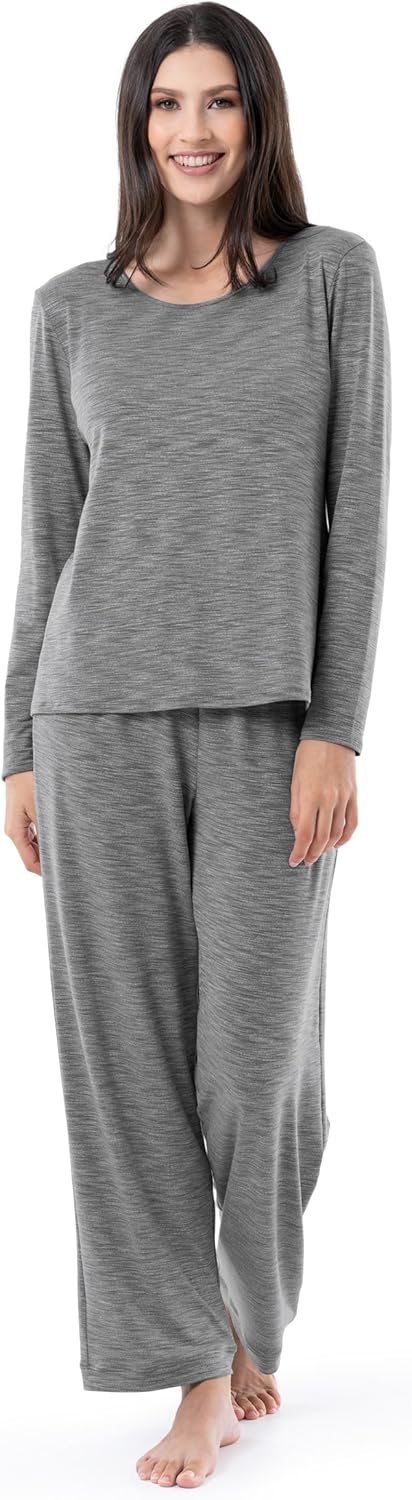 Fruit of the Loom Women's Long Sleeve Tee and Pant Sleep Set
