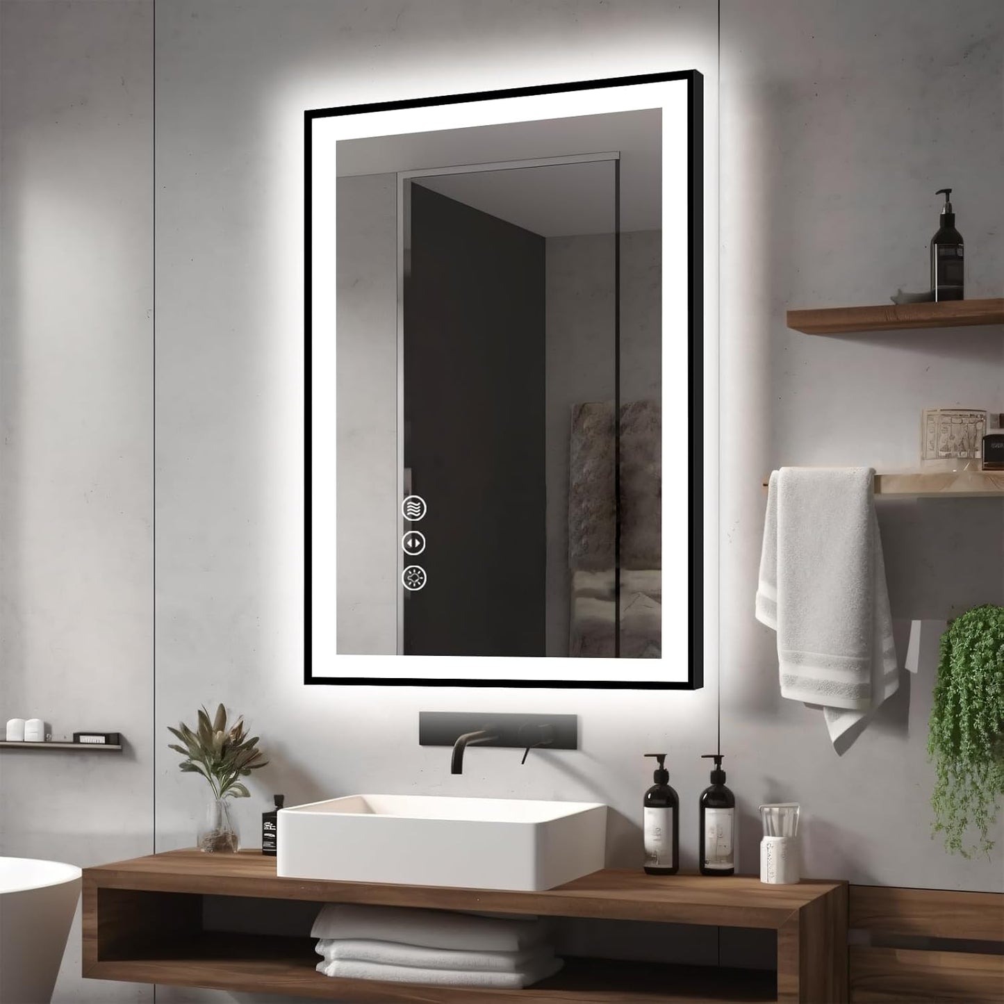 24x36 LED Bathroom Mirrors - Anti-Fog, Dimmable, Stylish Design