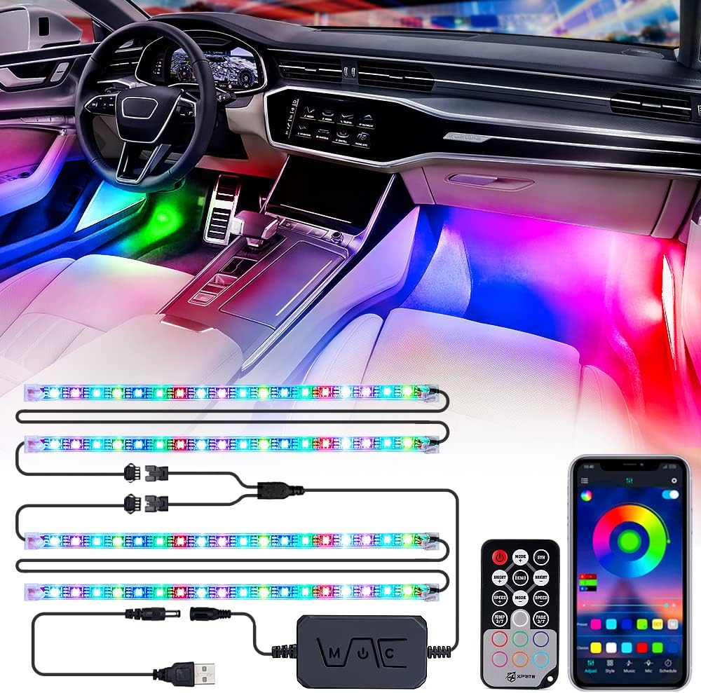Xprite Dreamcolor USB LED Cars Interior Lights for Custom Style