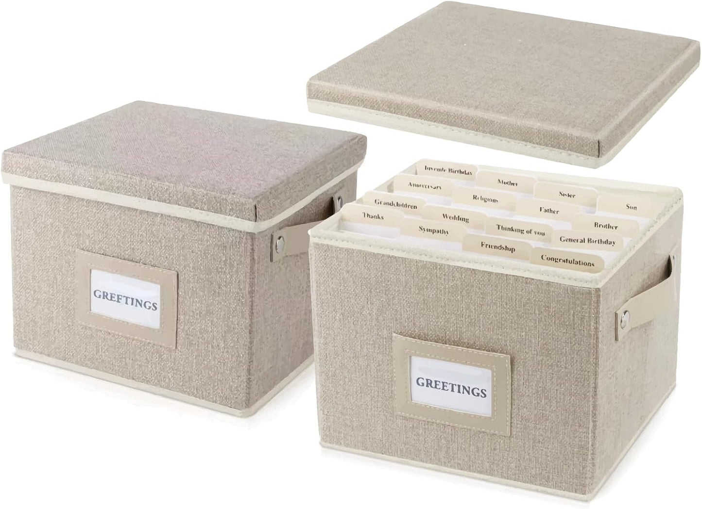 Greeting Card Organizer Box with 16 Dividers for Easy Storage