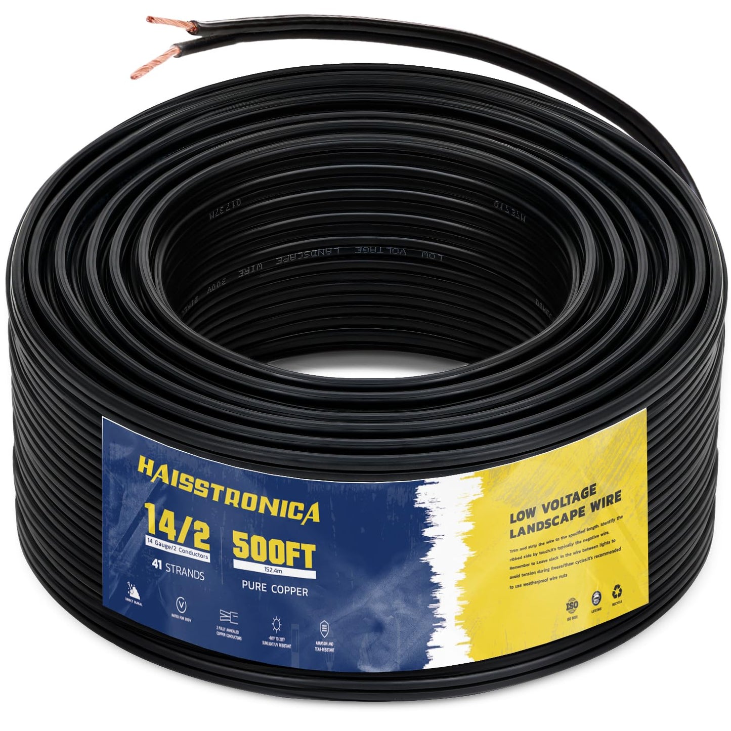 haisstronica 14/2 Low Voltage Landscape Wire for Outdoor Lighting