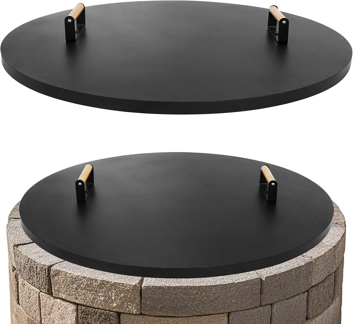 1MORE Fire Pit Lid Round 34in - Durable Metal Cover