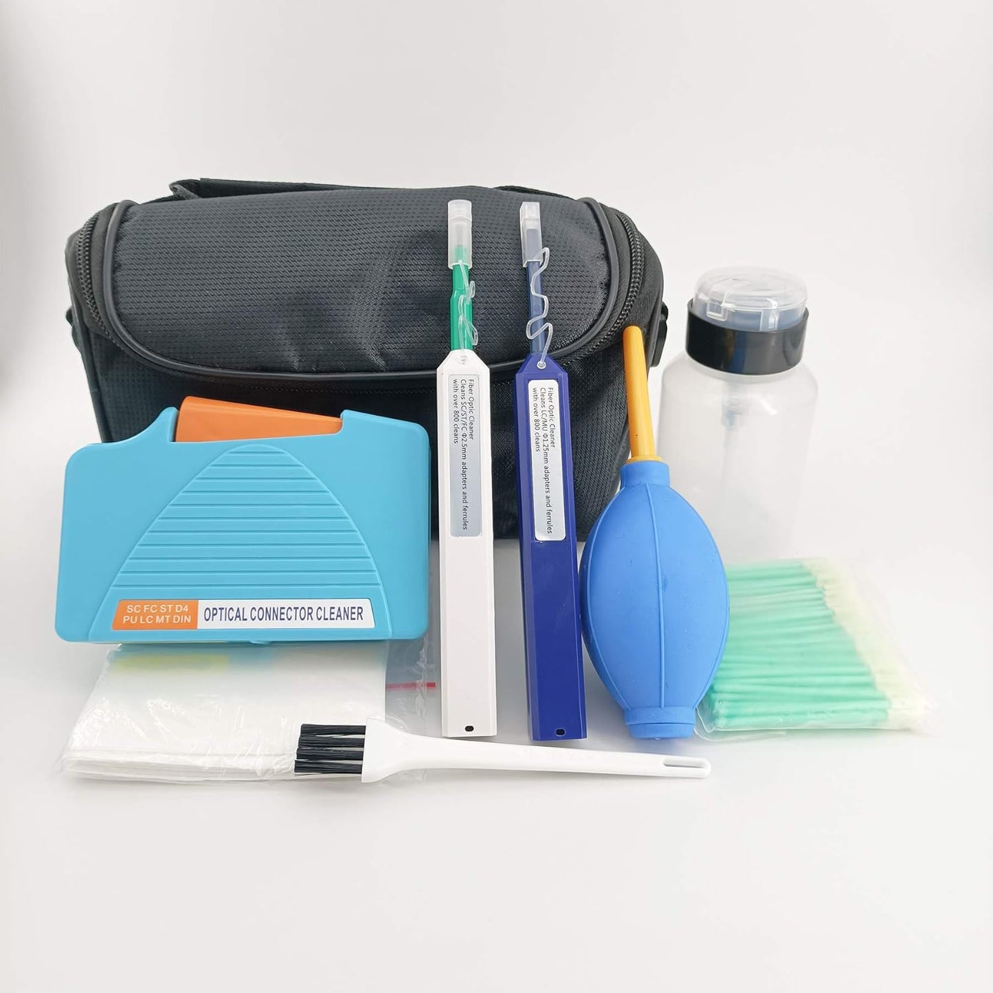 Fiber Optic Cleaning Kit for FC SC ST LC MU Connectors Tools