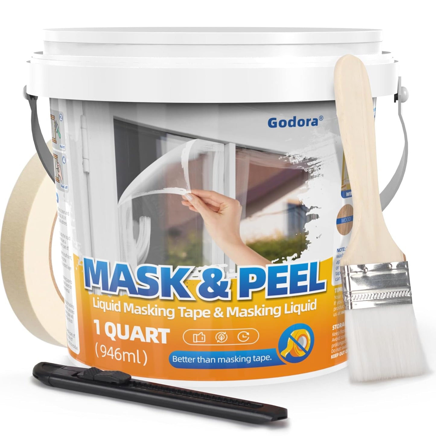 Liquid Masking for Painting Windows - Godora 1 Quart Solution