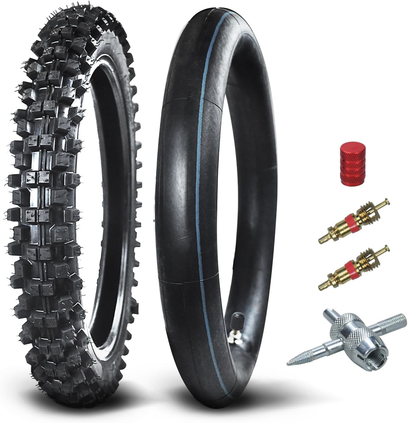 Front 70/100-17 Tire and Inner Tube for Off Road Motocross