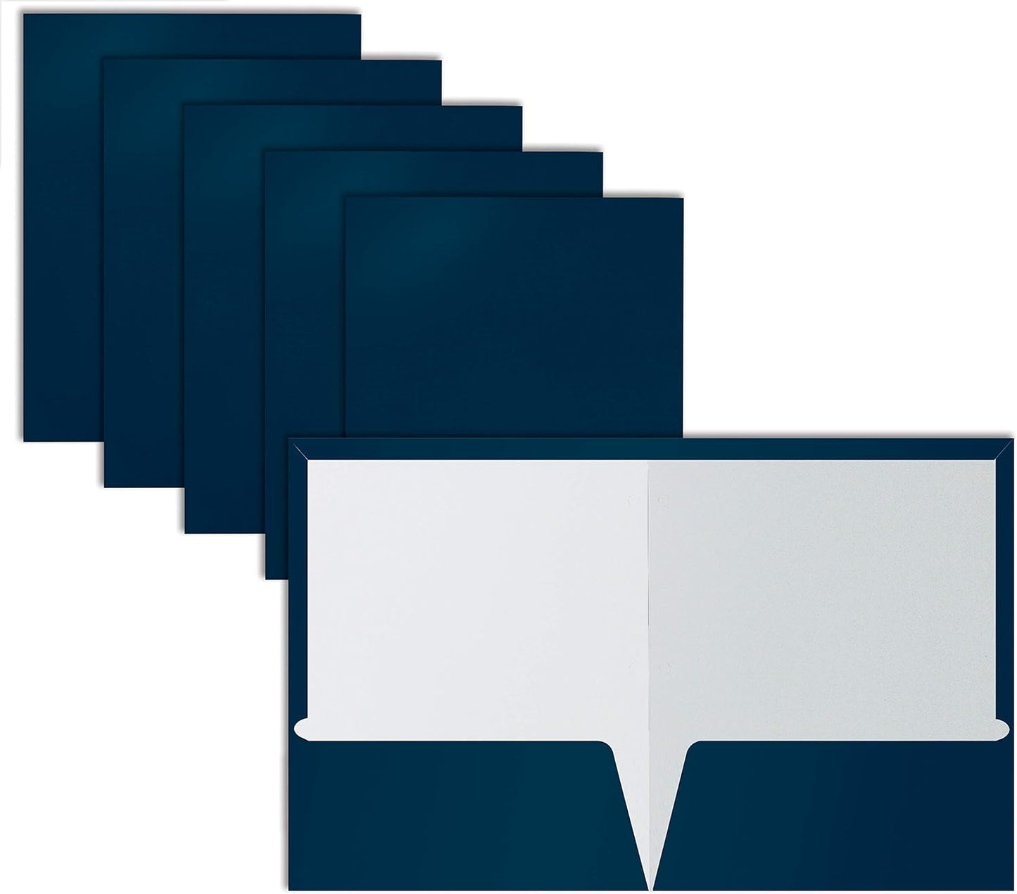 25 Pack Navy Blue Laminated Paper Folders
