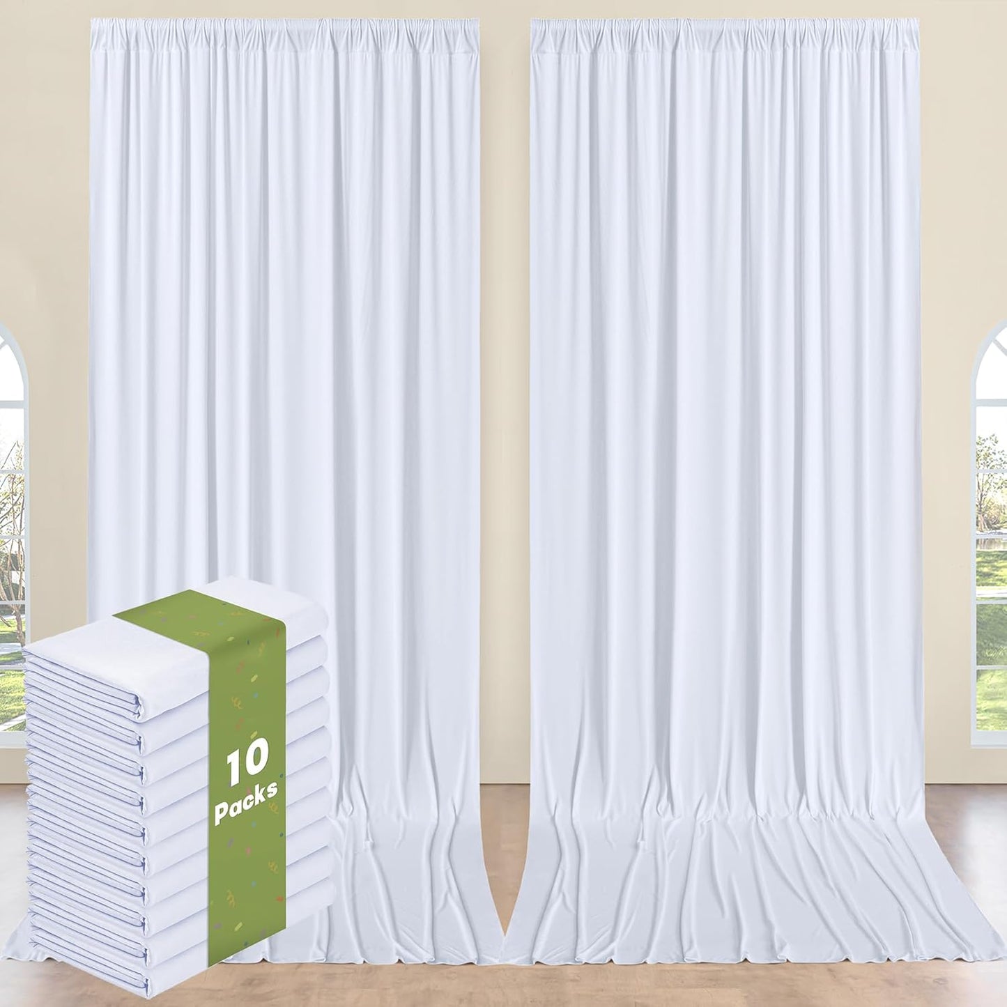 Wrinkle-Free 12ft Long White Backdrop - Perfect for Events!