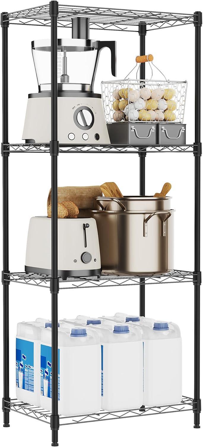 4 Tiers Metal Storage Shelves with Wheels for Every Space