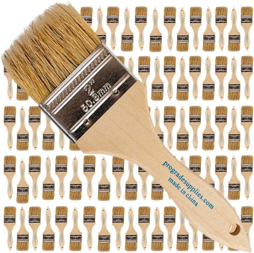 Pro Grade 2 Inch Chip Paint Brushes - 96 Pack for Versatile Use