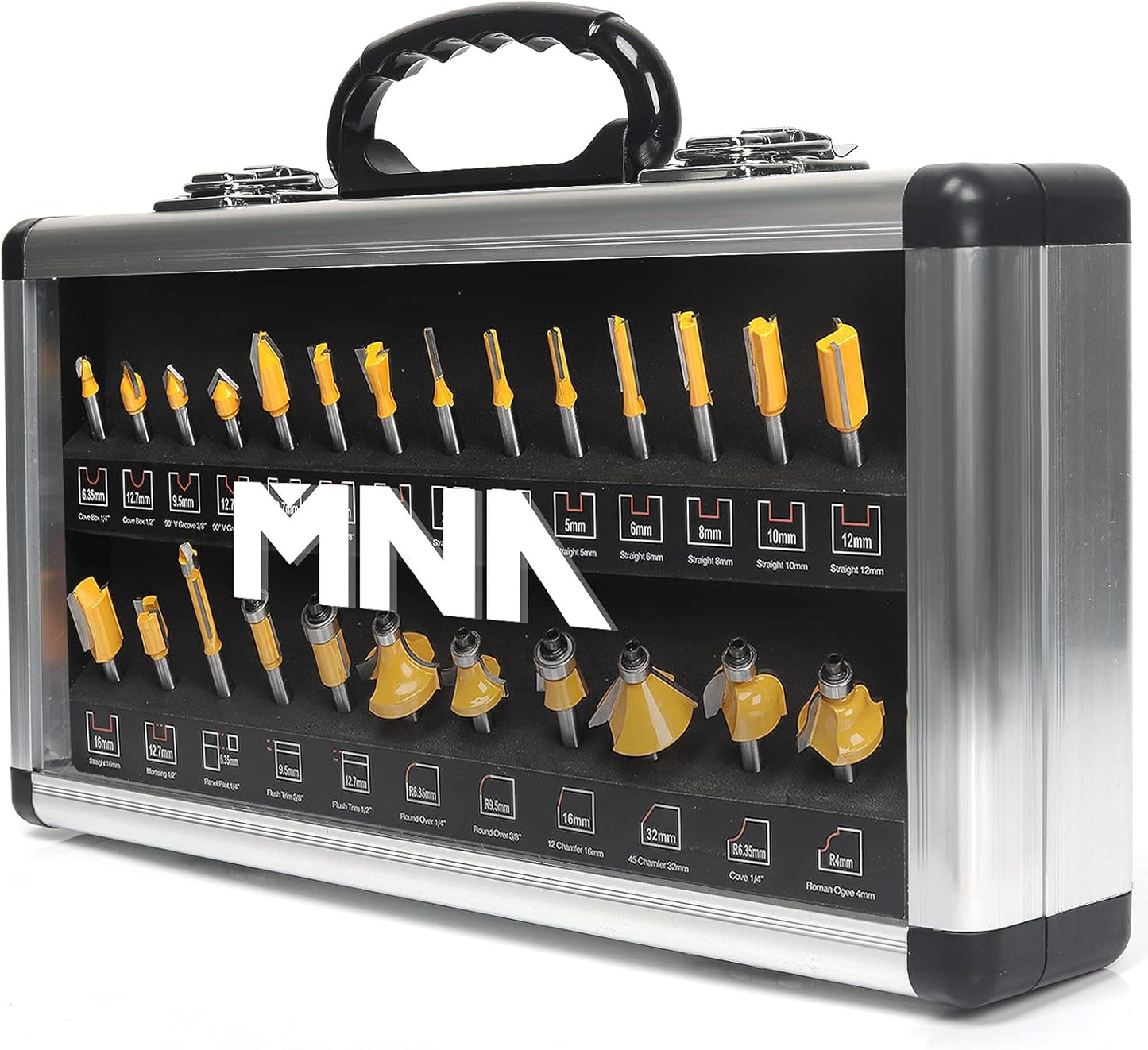 MNA Router Bit Set 25 Pieces for Professional Woodworking Needs