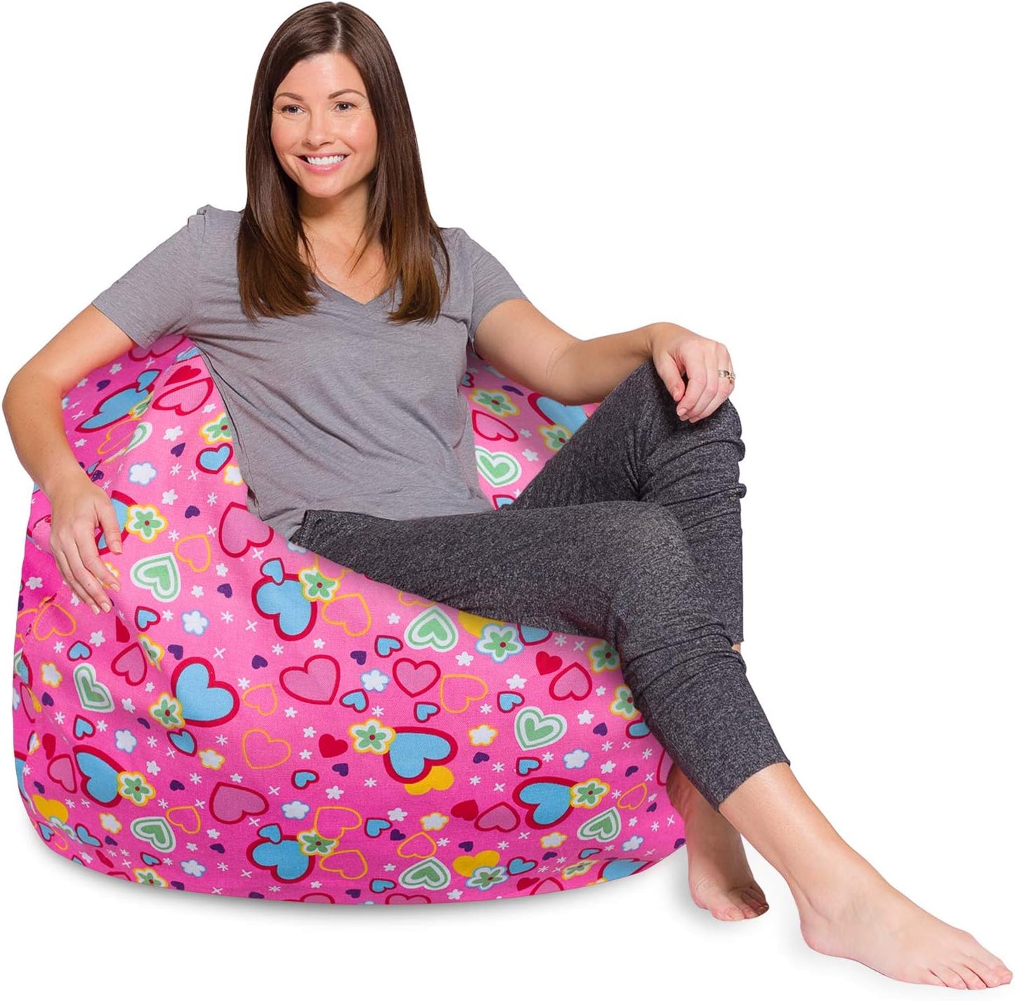Posh Creations Bean Bag Chair for Kids and Adults, 48in