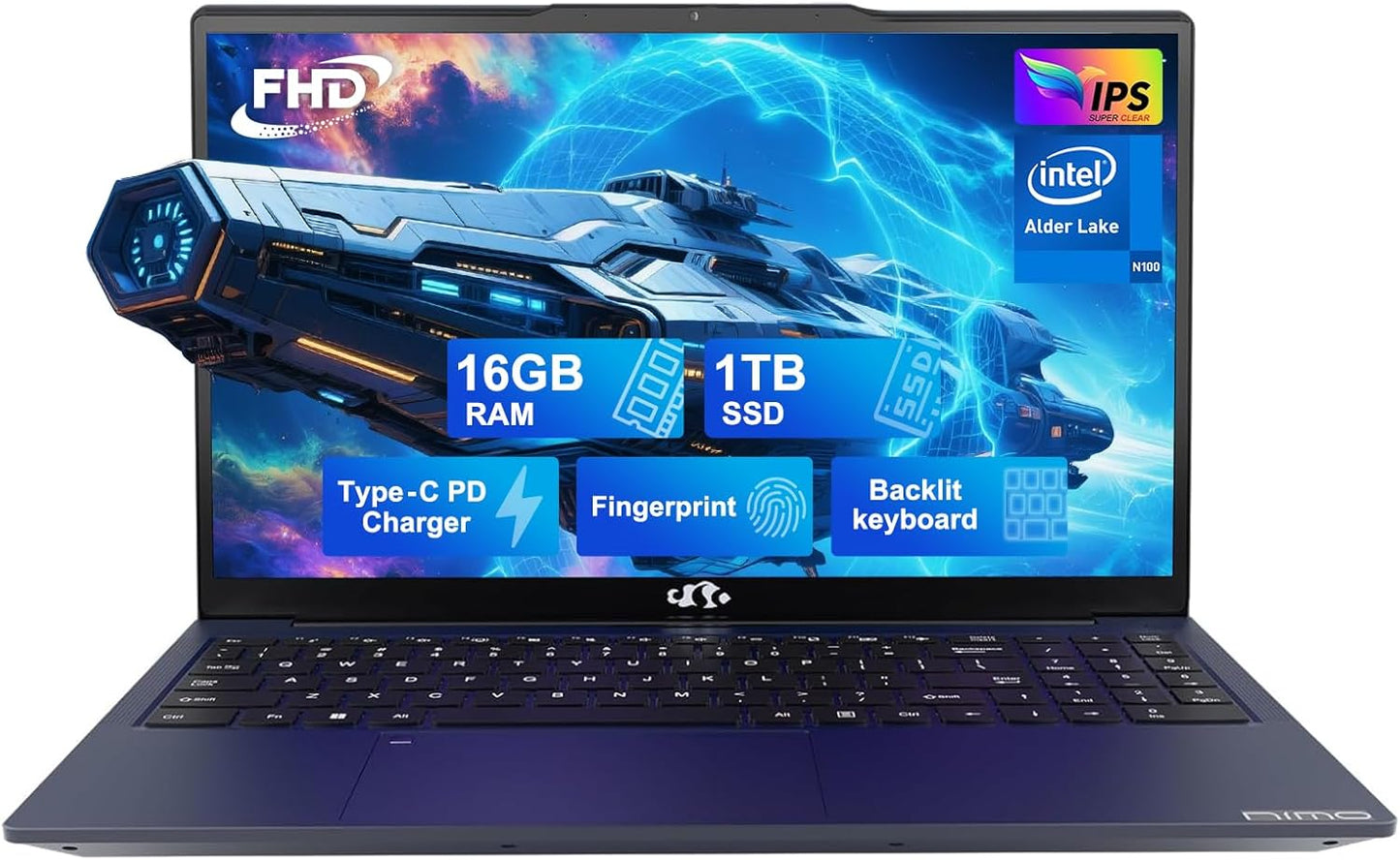 NIMO 15.6 IPS FHD Laptop with Intel Pentium Quad Core N100
