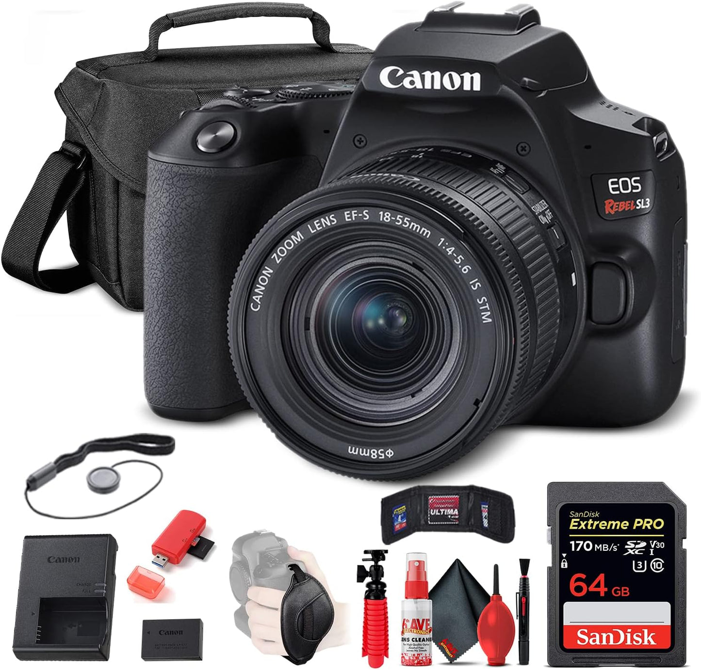 Canon EOS Rebel SL3 DSLR Camera Bundle with 64GB Card